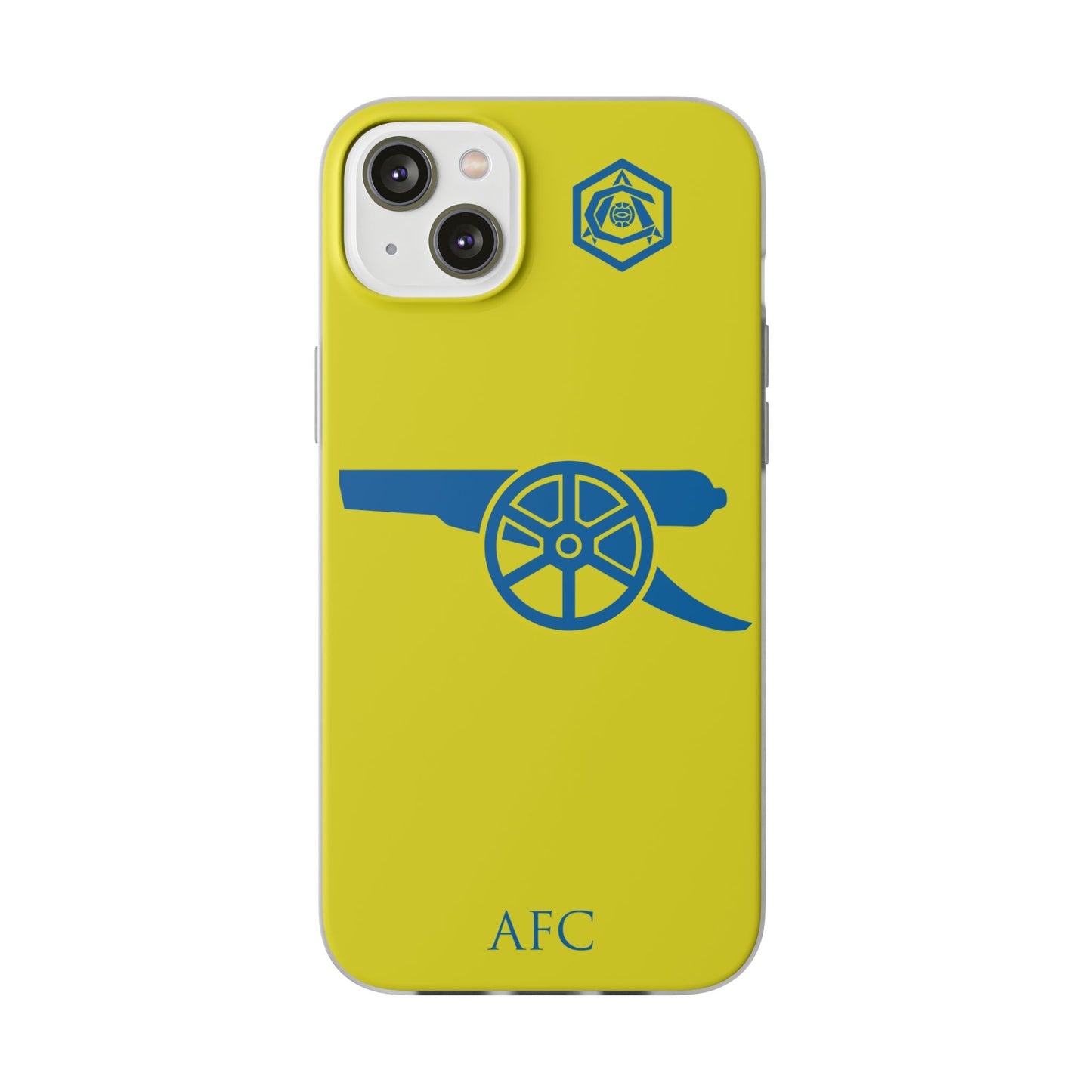 Arsenal Cannon & Monogram Yellow iPhone Flexi Case - iPhone 16, 15, 14, Plus/Pro/Pro Max