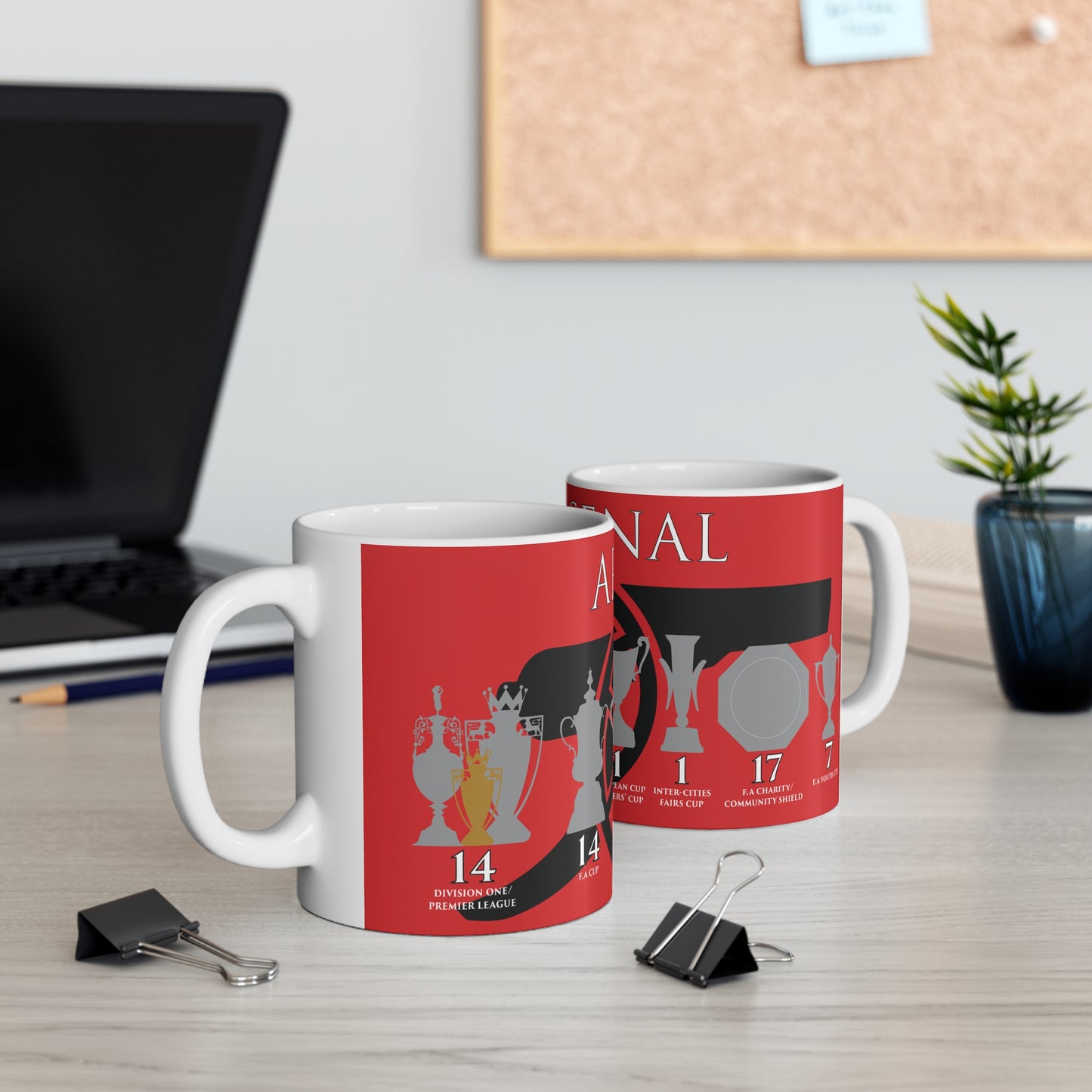 Arsenal Trophies Mug UPDATED - Red - Black Cannon
