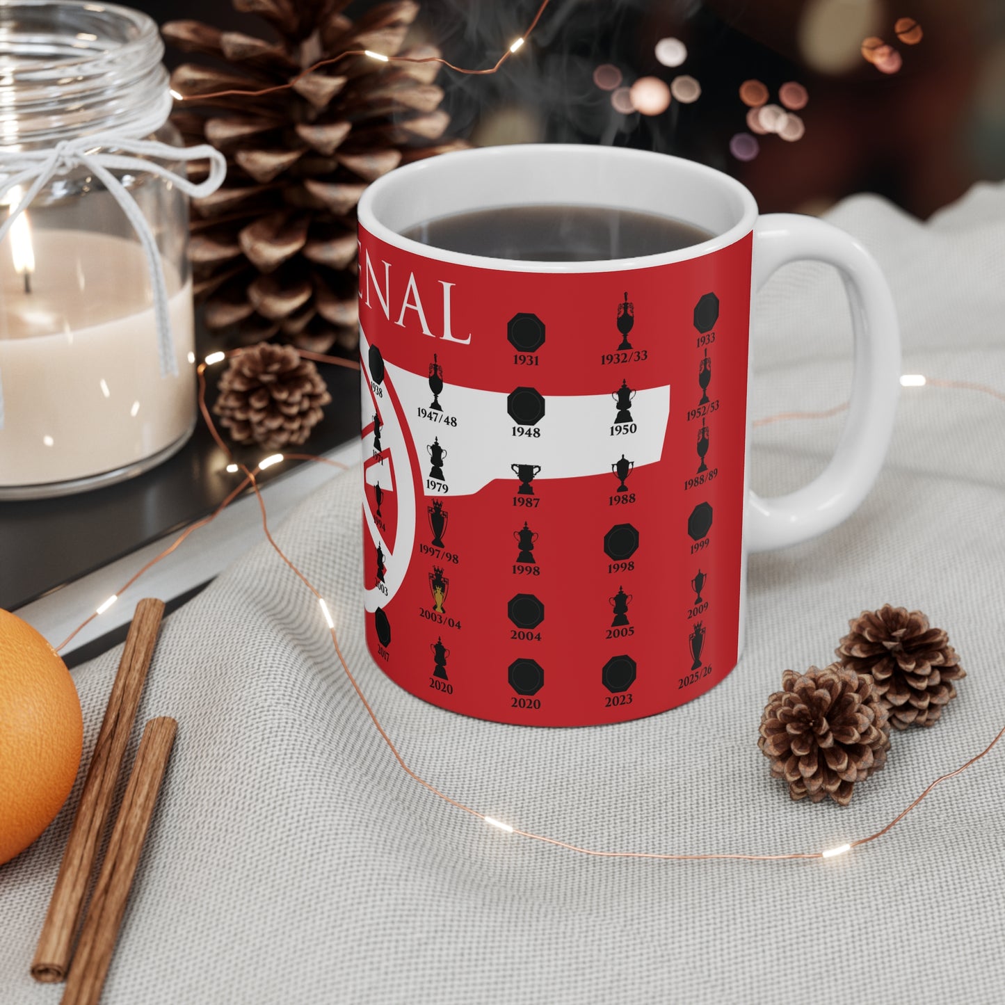 Arsenal Trophies Collection & Cannon Mug - Red