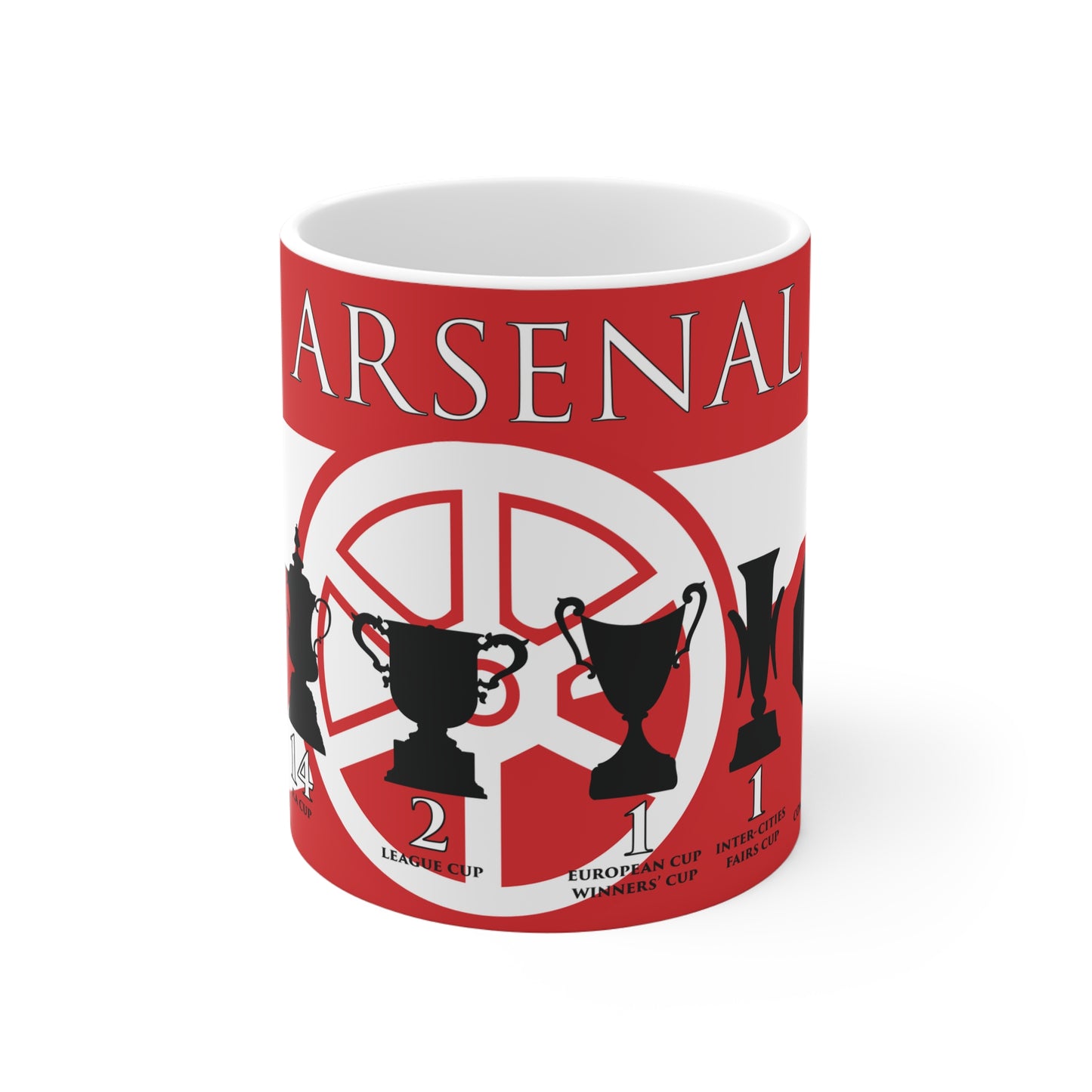 Arsenal Trophies Mug UPDATED - Red - White Cannon