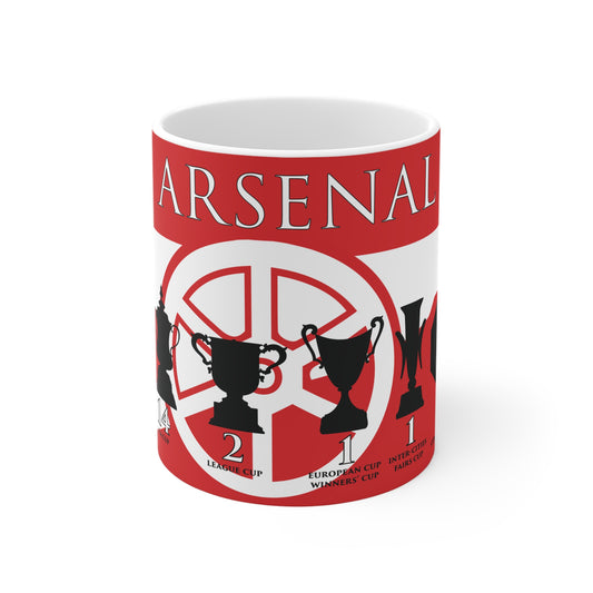 Arsenal Trophies Mug UPDATED - Red - White Cannon