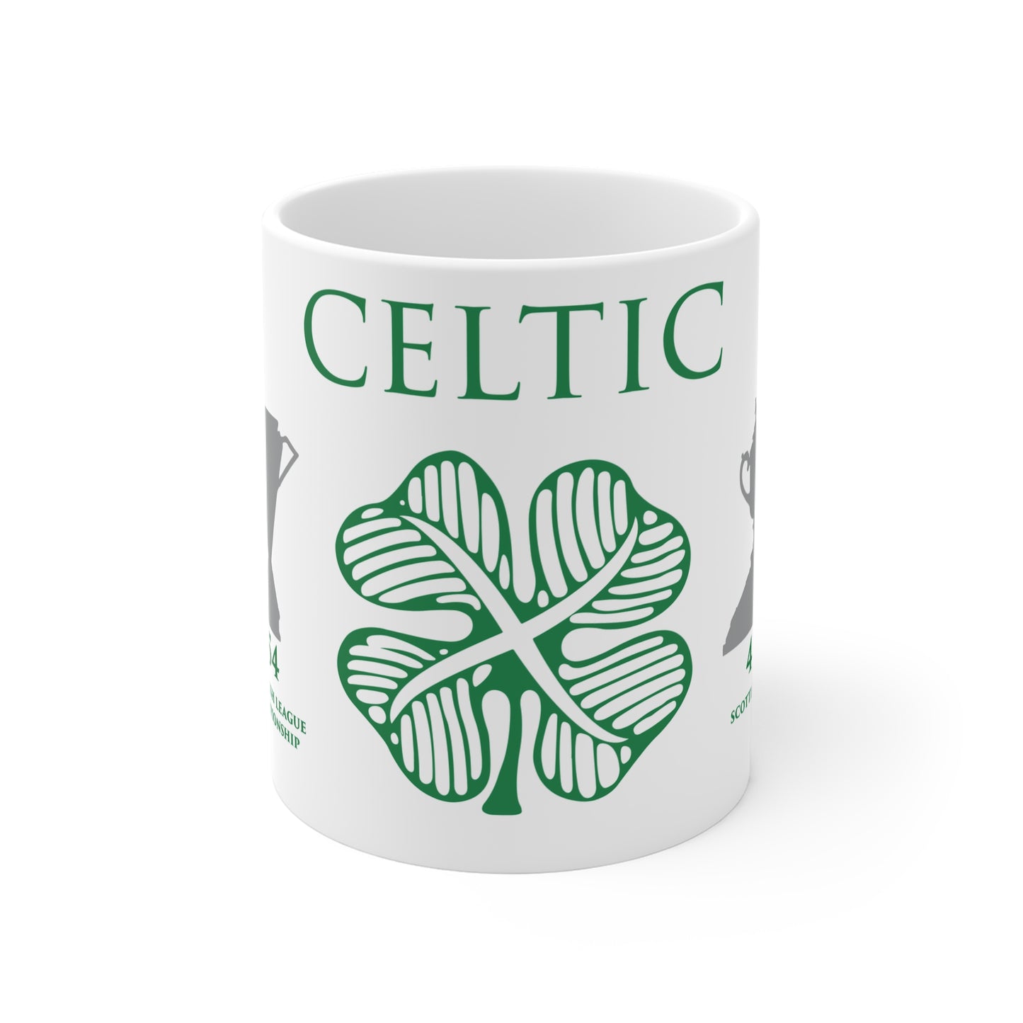 Celtic Trophies & Clover Mug - White