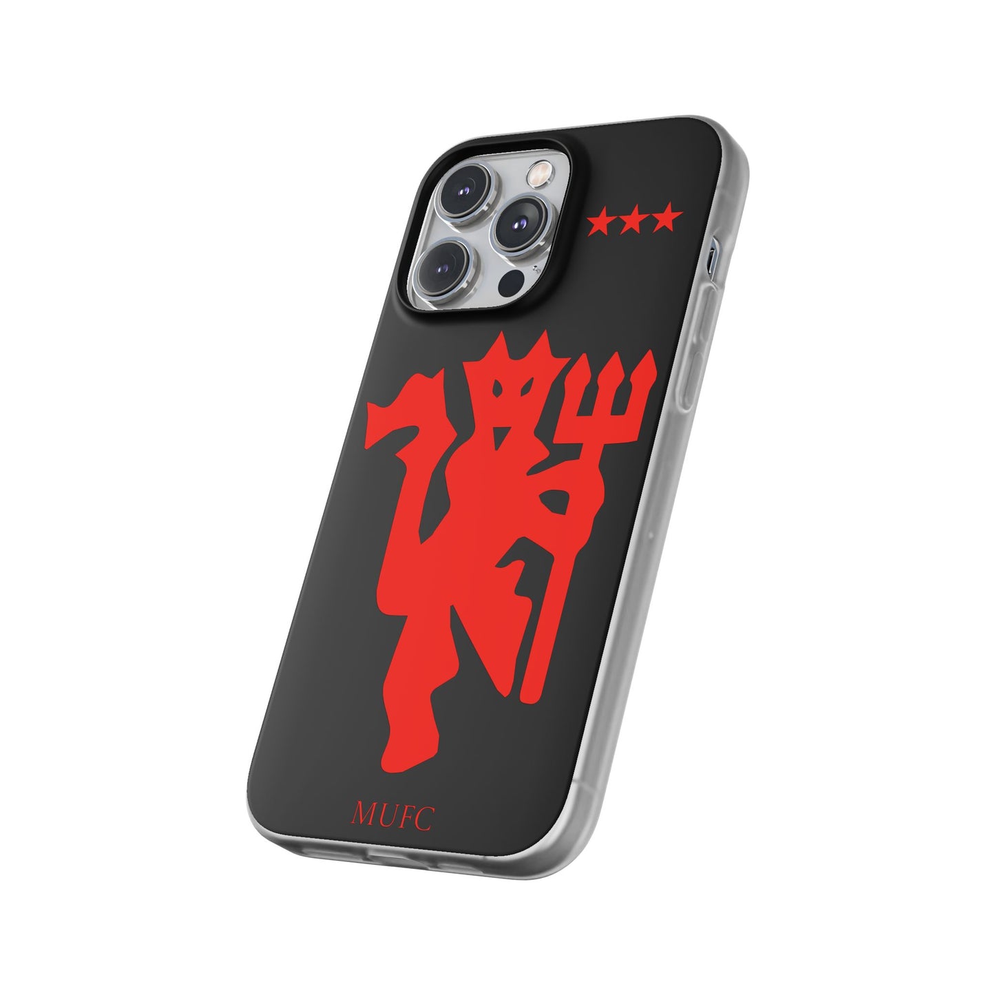 Manchester United iPhone Flexi Case - iPhone 16, 15, 14, Plus/Pro/Pro Max - Black