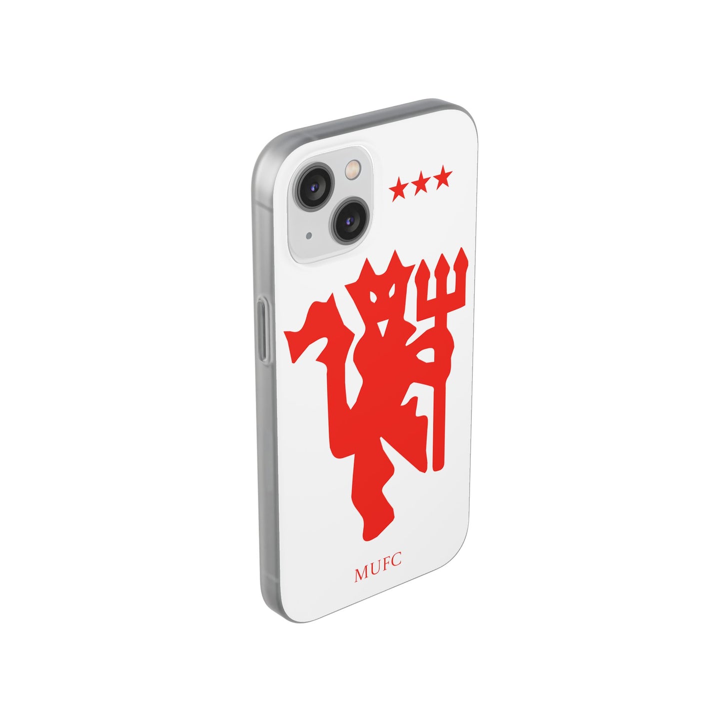 Manchester United iPhone Flexi Case - iPhone 16, 15, 14, Plus/Pro/Pro Max - White