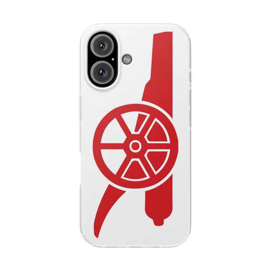 Arsenal Cannon White iPhone Flexi Case - iPhone 16, 15, 14, Plus/Pro/Pro Max