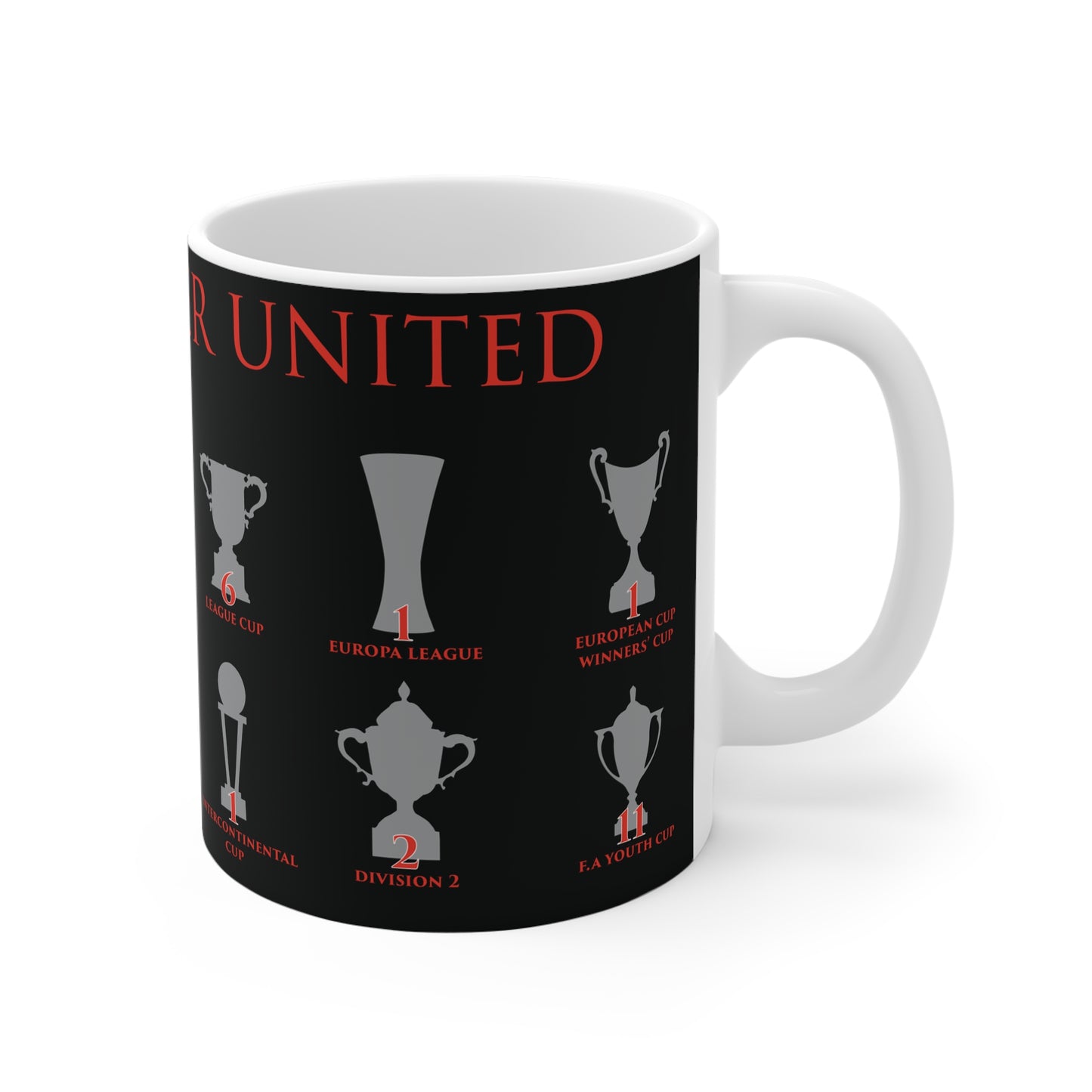 Manchester United Trophies Mug - Black