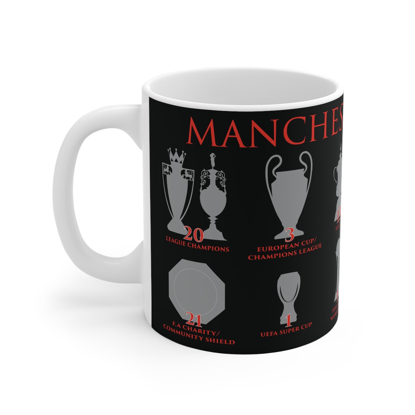 Manchester United Trophies Mug - Black