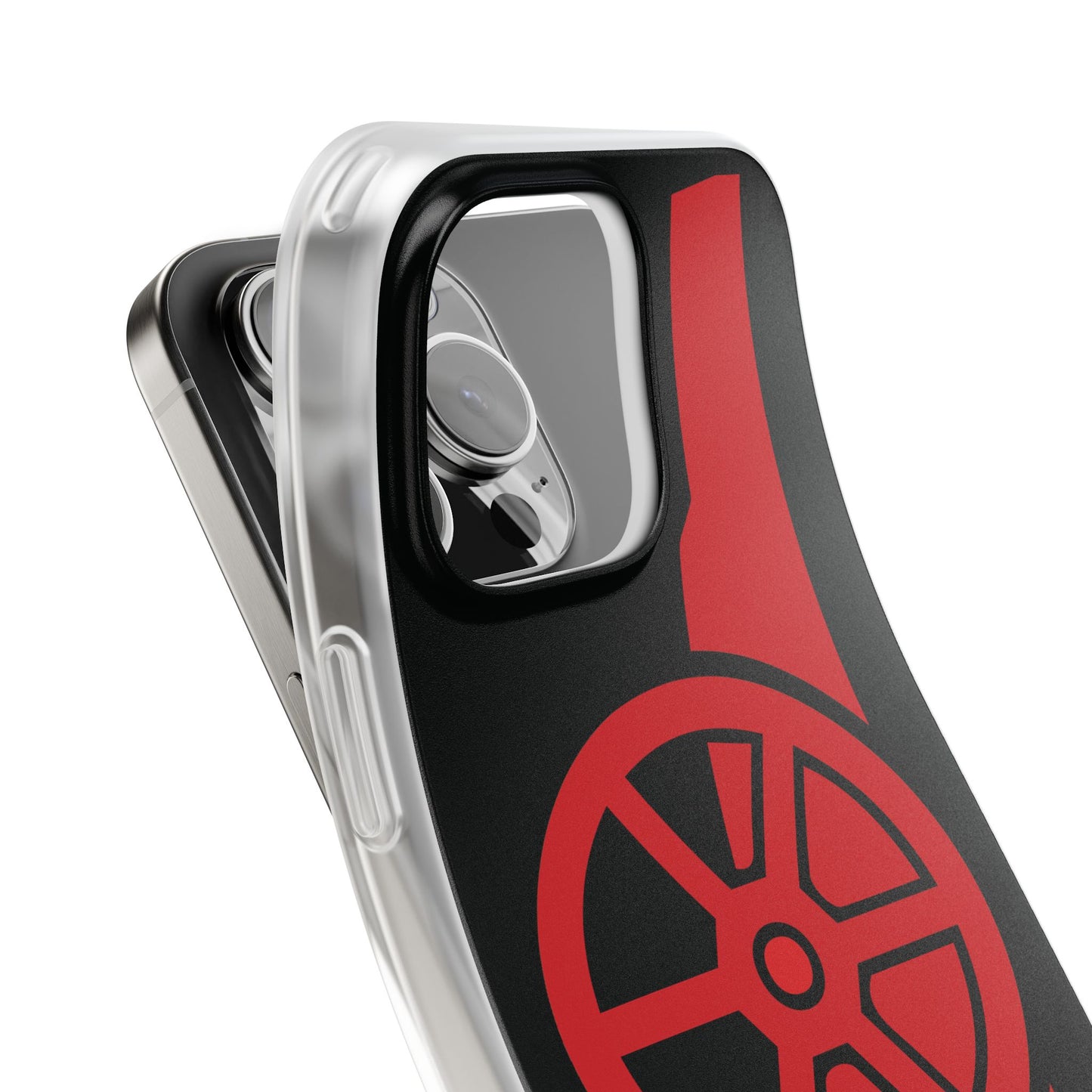 Arsenal Cannon Black iPhone Flexi Case - iPhone 16, 15, 14, Plus/Pro/Pro Max