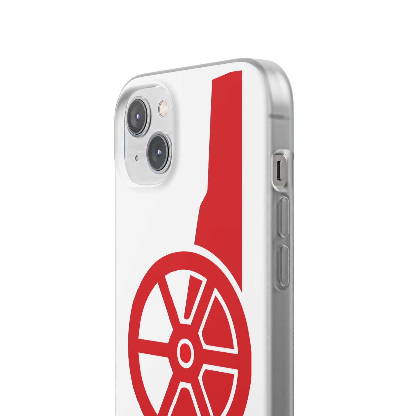 Arsenal Cannon White iPhone Flexi Case - iPhone 16, 15, 14, Plus/Pro/Pro Max