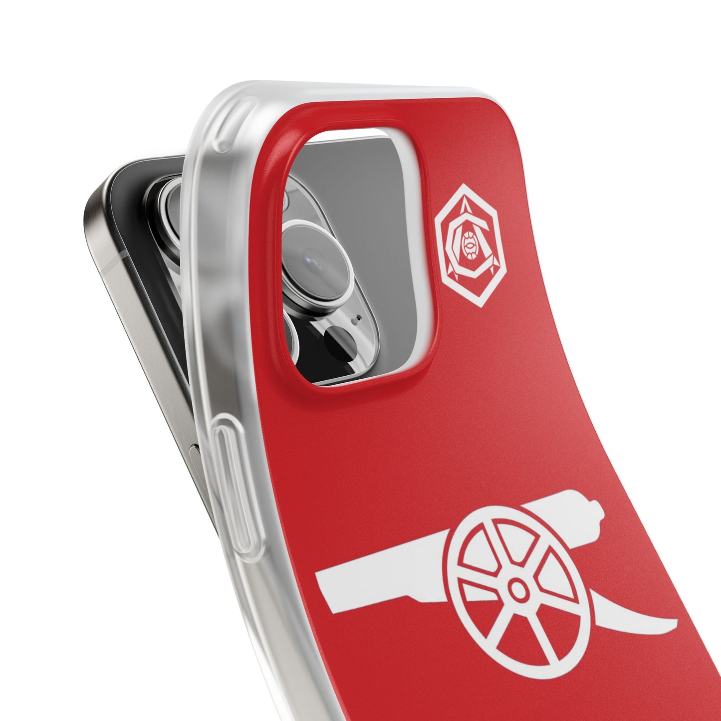 Arsenal Cannon & Monogram Red iPhone Flexi Case - iPhone 16, 15, 14, Plus/Pro/Pro Max