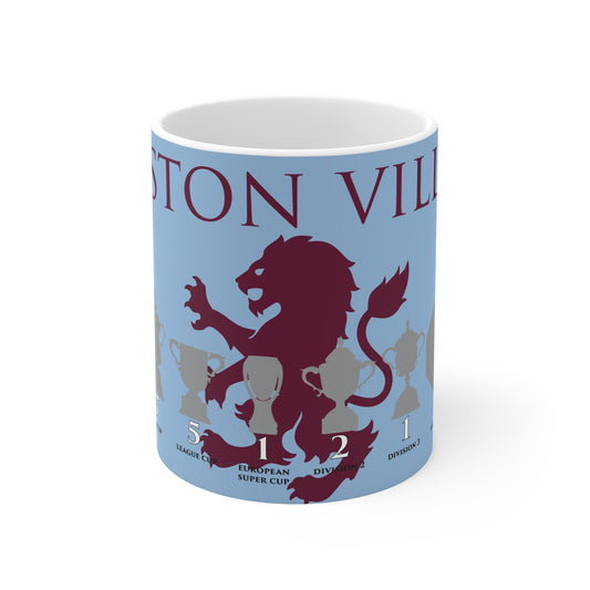 Aston Villa Trophies & Lion Mug - Blue