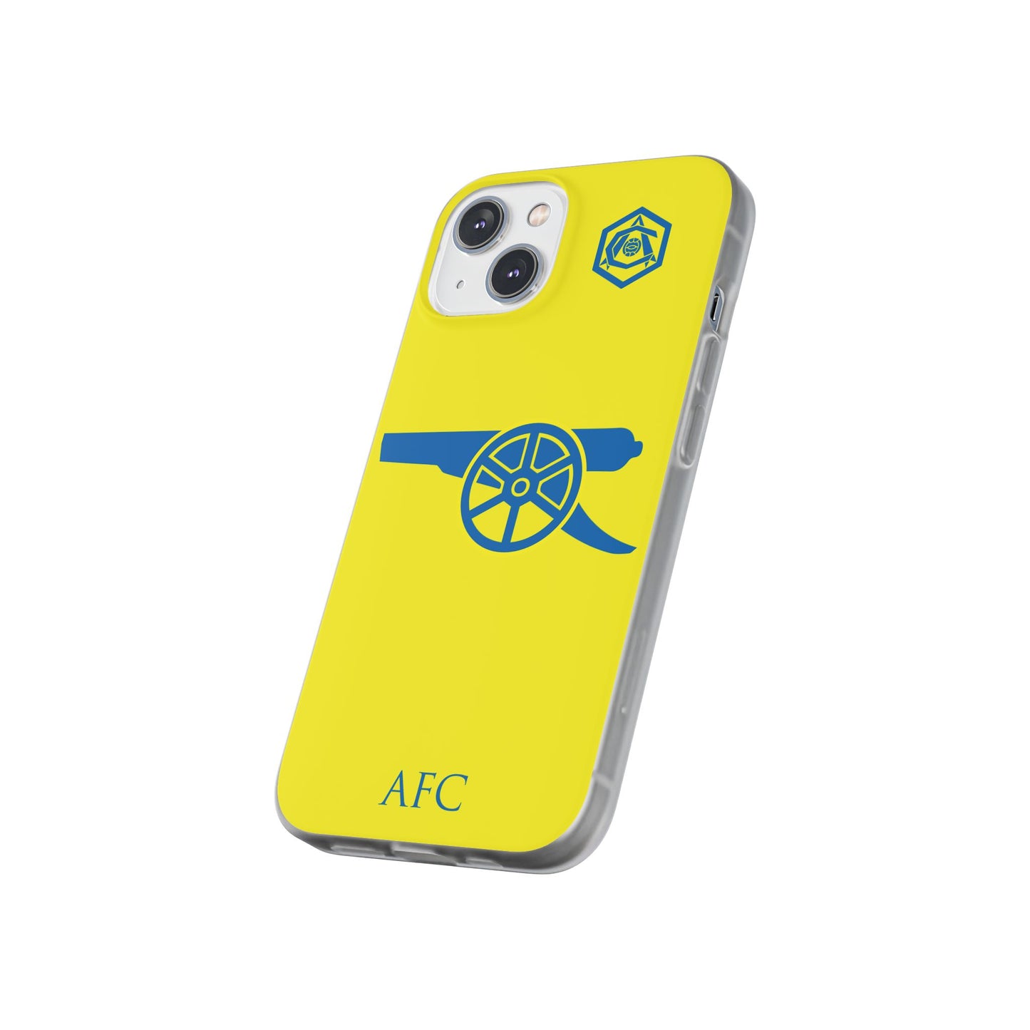 Arsenal Cannon & Monogram Yellow iPhone Flexi Case - iPhone 16, 15, 14, Plus/Pro/Pro Max