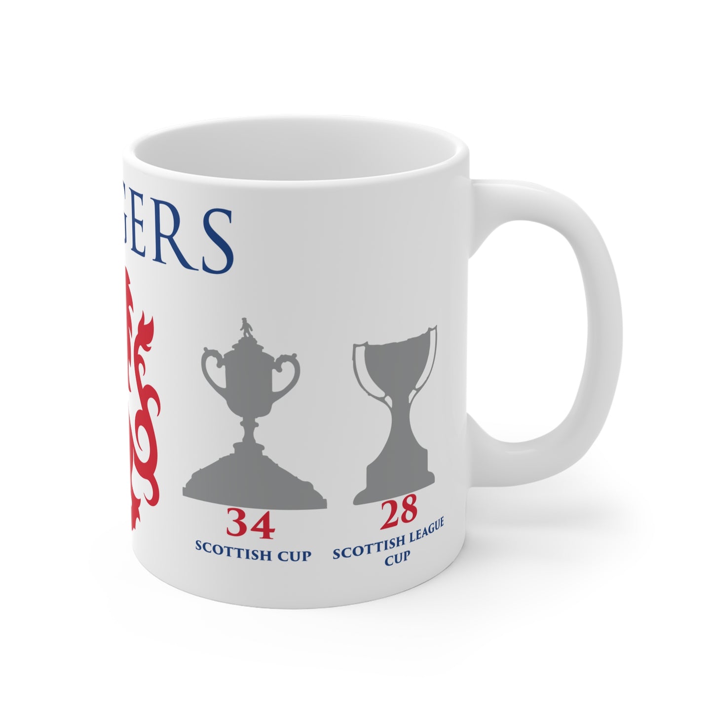 Rangers Trophies & Lion Mug - White