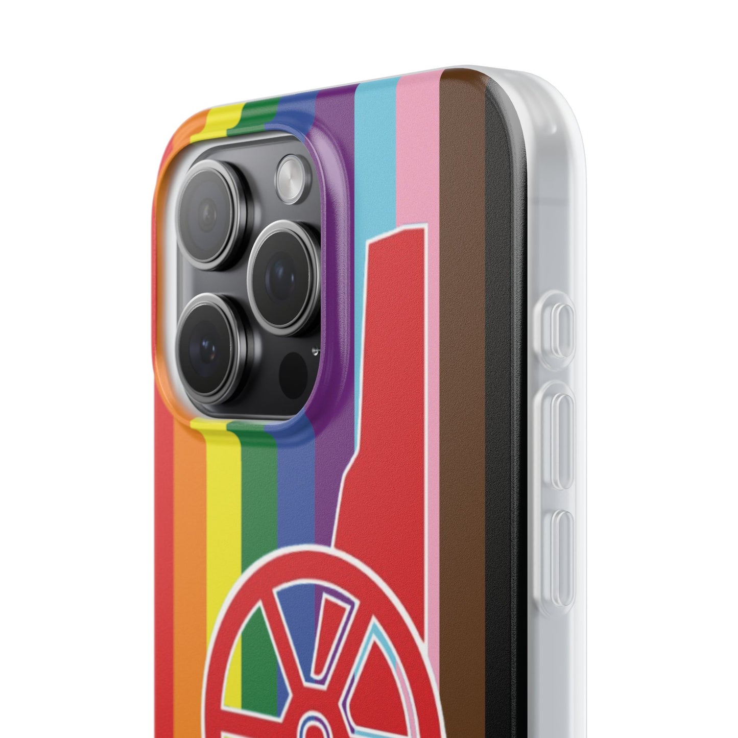 Arsenal Cannon Rainbow iPhone Flexi Case - iPhone 16, 15, 14, Plus/Pro/Pro Max