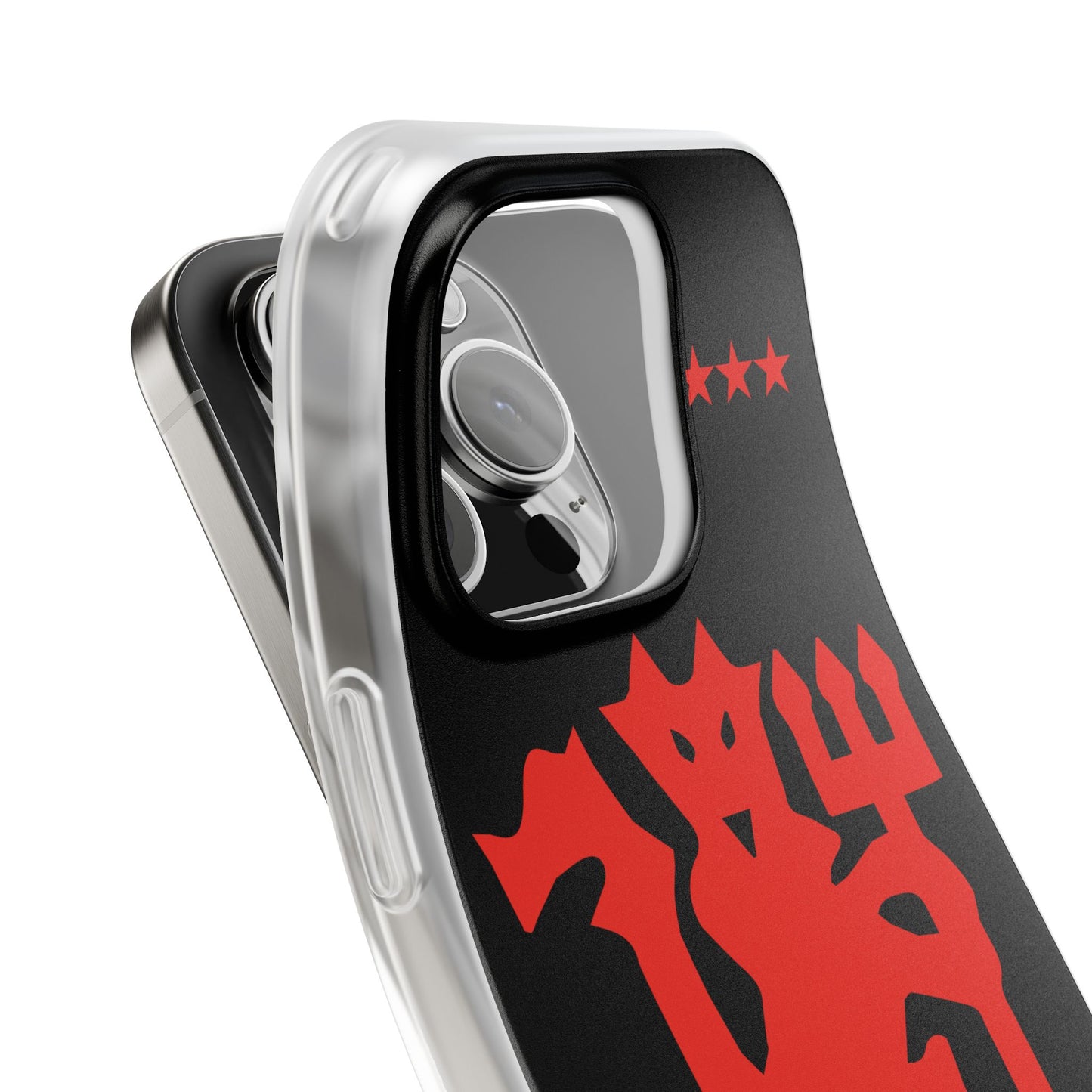 Manchester United iPhone Flexi Case - iPhone 16, 15, 14, Plus/Pro/Pro Max - Black