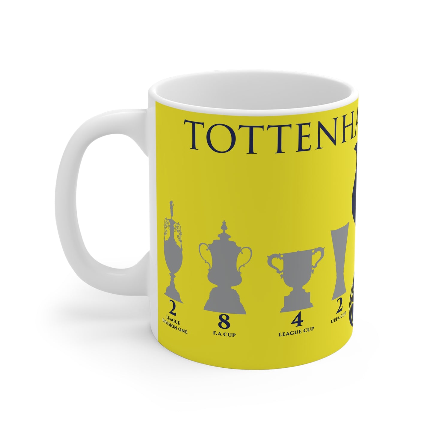 Tottenham Hotspur Trophies & Cockerel Mug - Yellow