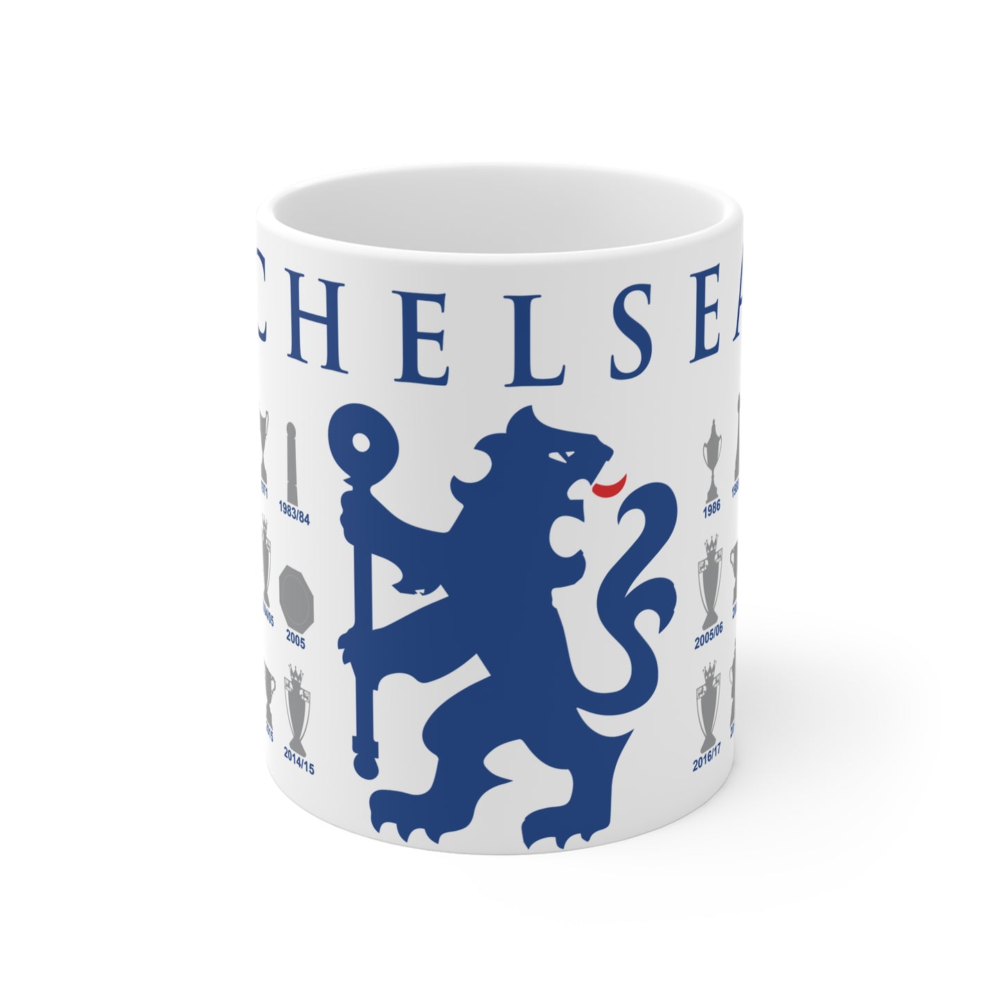 Chelsea Trophies Collection & Lion Mug - White