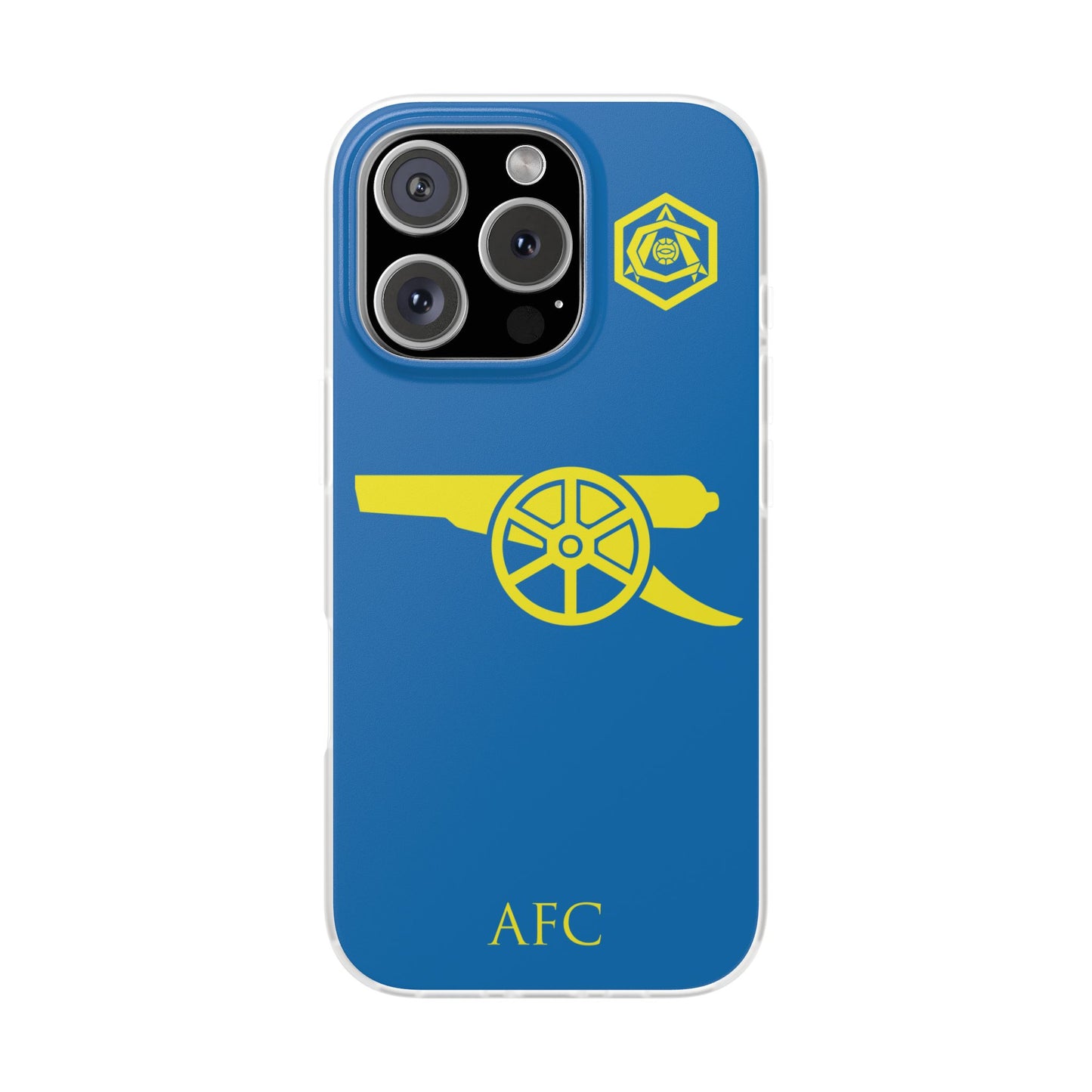 Arsenal Cannon & Monogram Blue iPhone Flexi Case - iPhone 16, 15, 14. Plus/Pro/Pro Max