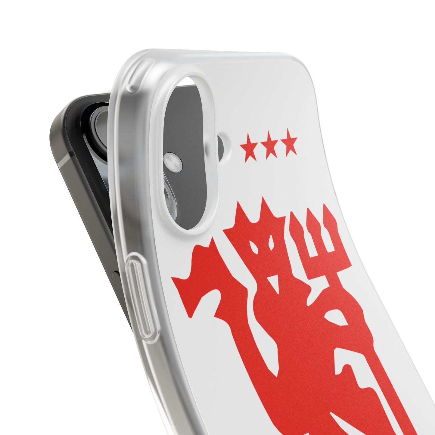 Manchester United iPhone Flexi Case - iPhone 16, 15, 14, Plus/Pro/Pro Max - White