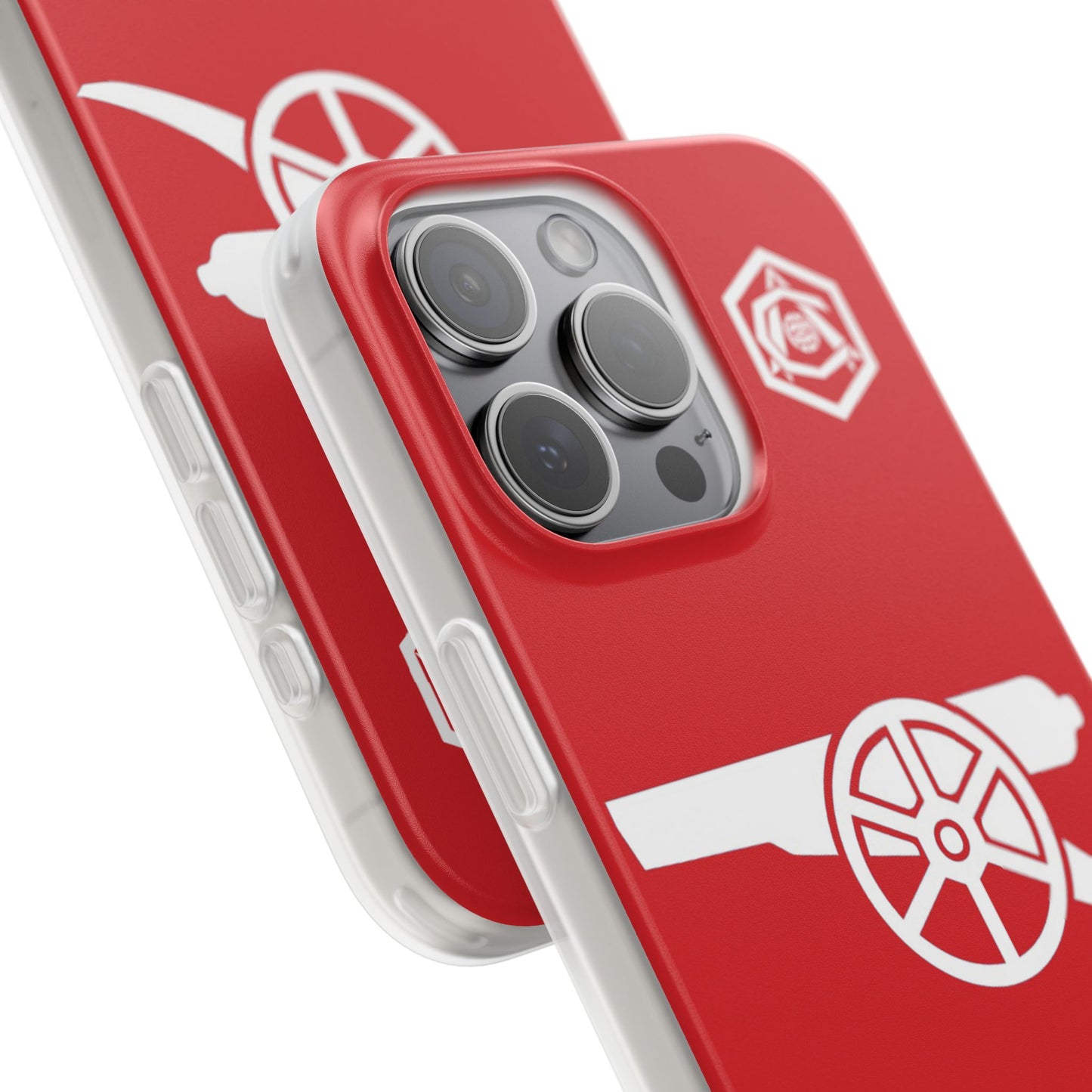 Arsenal Cannon & Monogram Red iPhone Flexi Case - iPhone 16, 15, 14, Plus/Pro/Pro Max