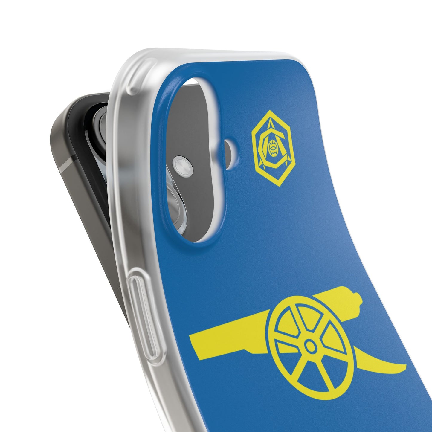 Arsenal Cannon & Monogram Blue iPhone Flexi Case - iPhone 16, 15, 14. Plus/Pro/Pro Max