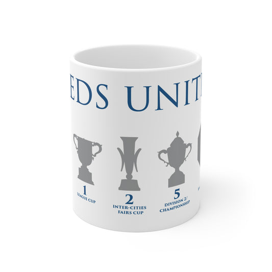 Leeds United Trophies Mug - White