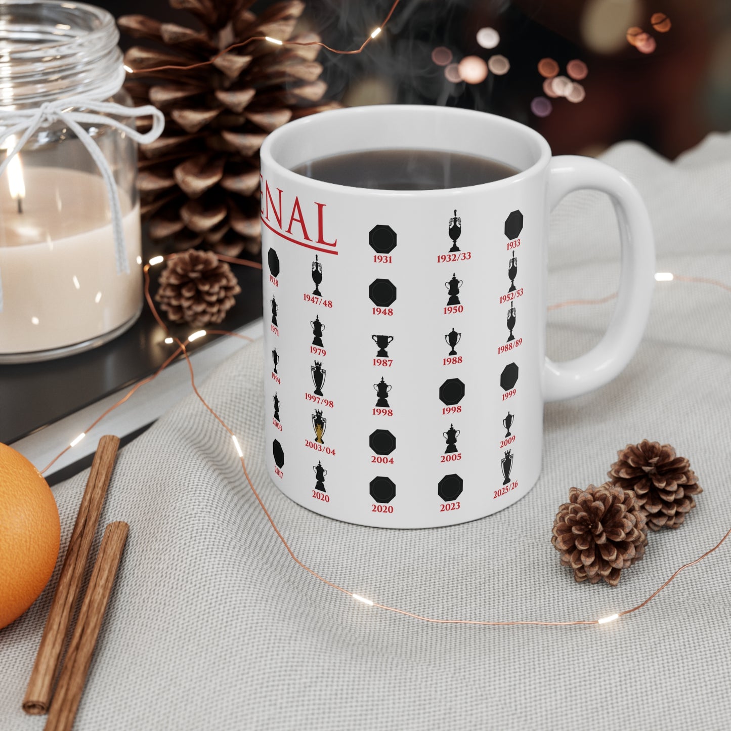 Arsenal Trophies Collection Mug UPDATED - White