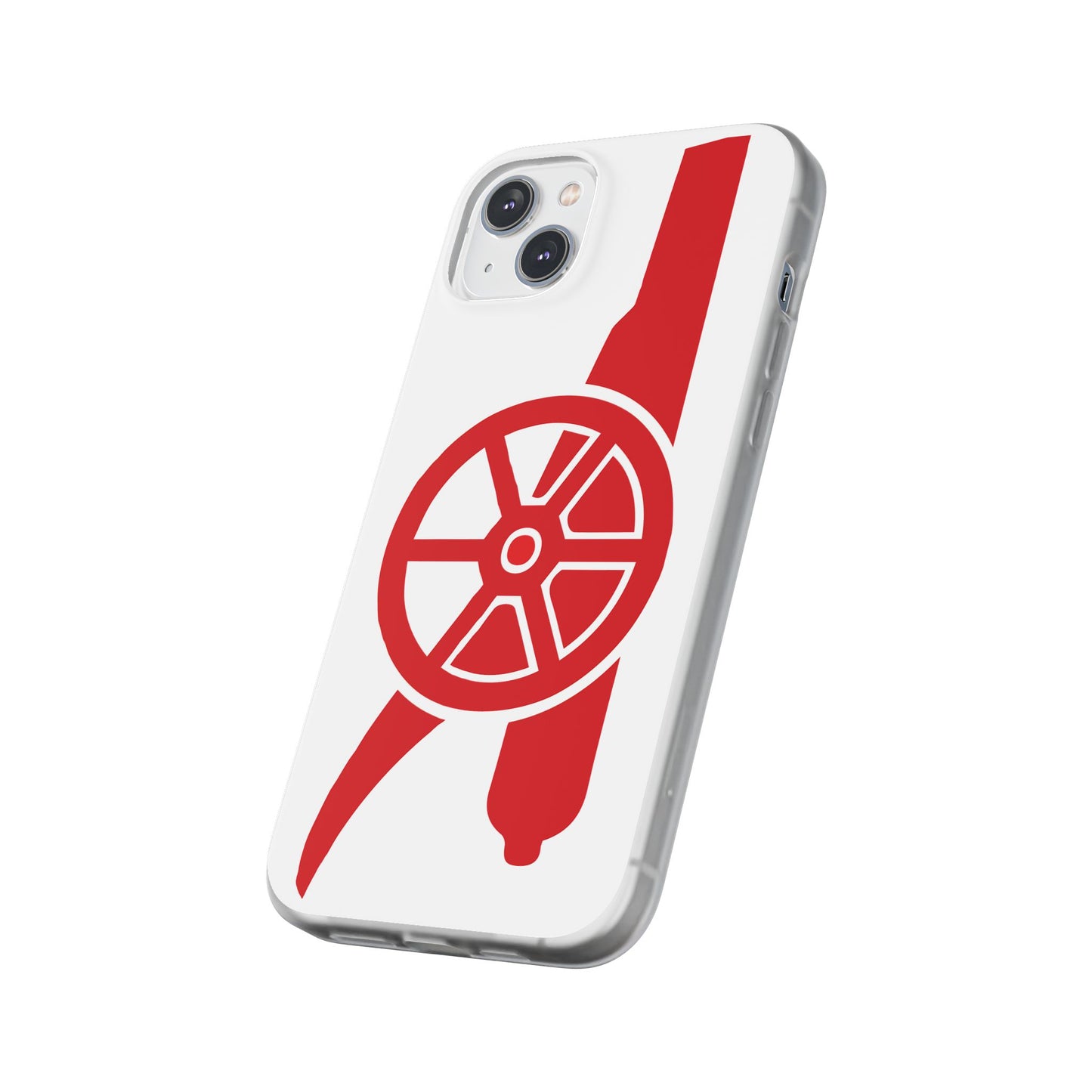 Arsenal Cannon White iPhone Flexi Case - iPhone 16, 15, 14, Plus/Pro/Pro Max