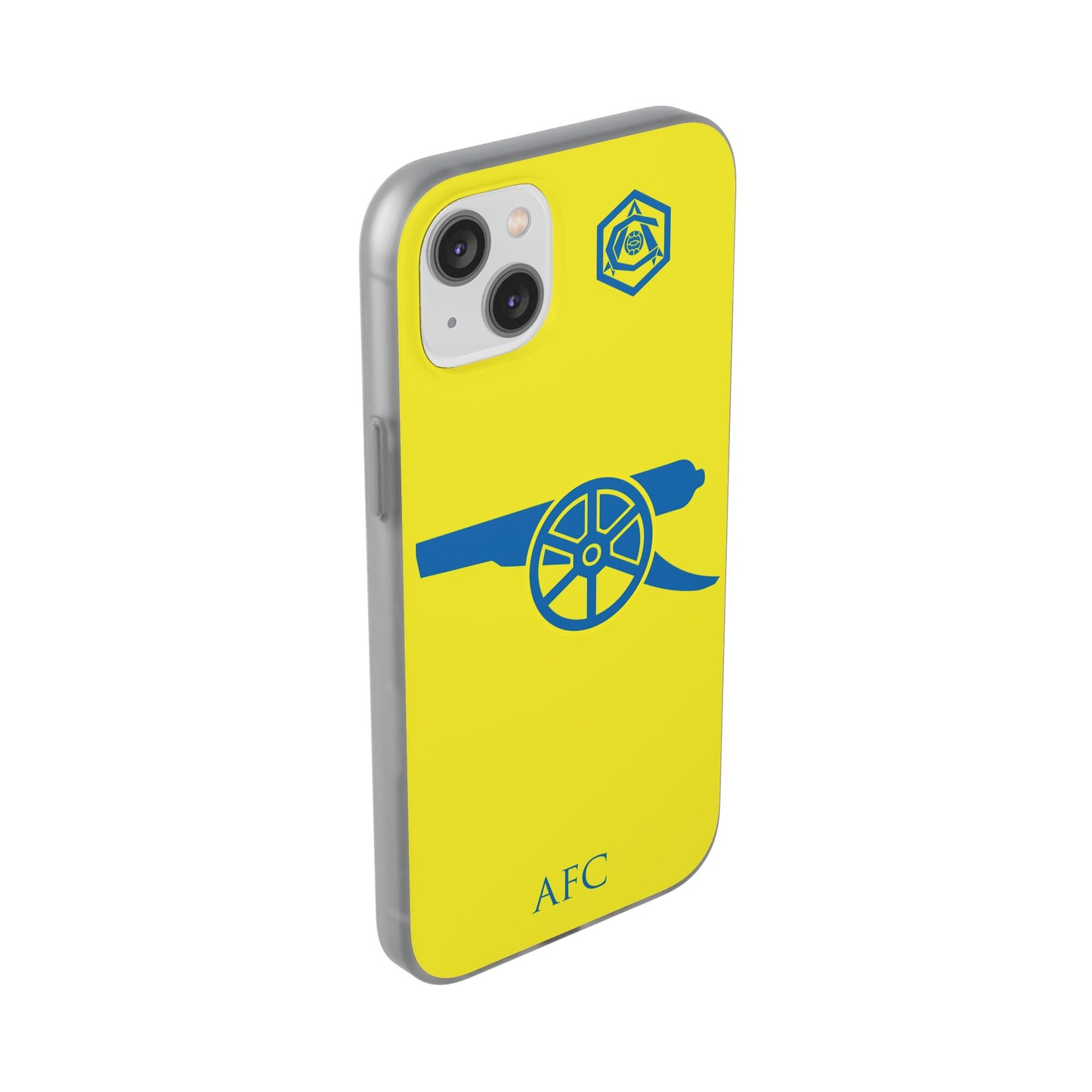 Arsenal Cannon & Monogram Yellow iPhone Flexi Case - iPhone 16, 15, 14, Plus/Pro/Pro Max