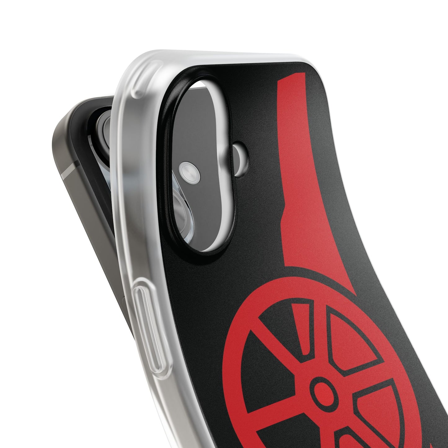 Arsenal Cannon Black iPhone Flexi Case - iPhone 16, 15, 14, Plus/Pro/Pro Max