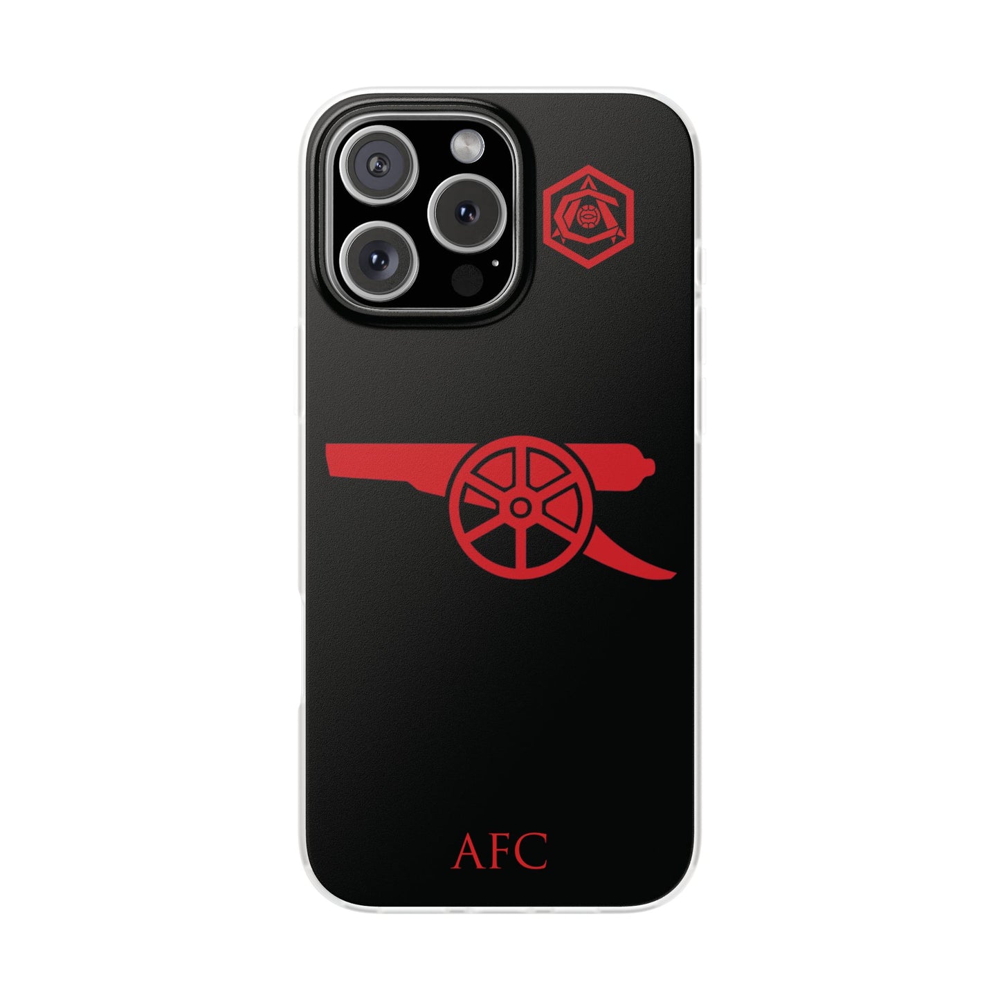 Arsenal Cannon & Monogram Black iPhone Flexi Case - iPhone 16, 15, 14, Plus/Pro/Pro Max