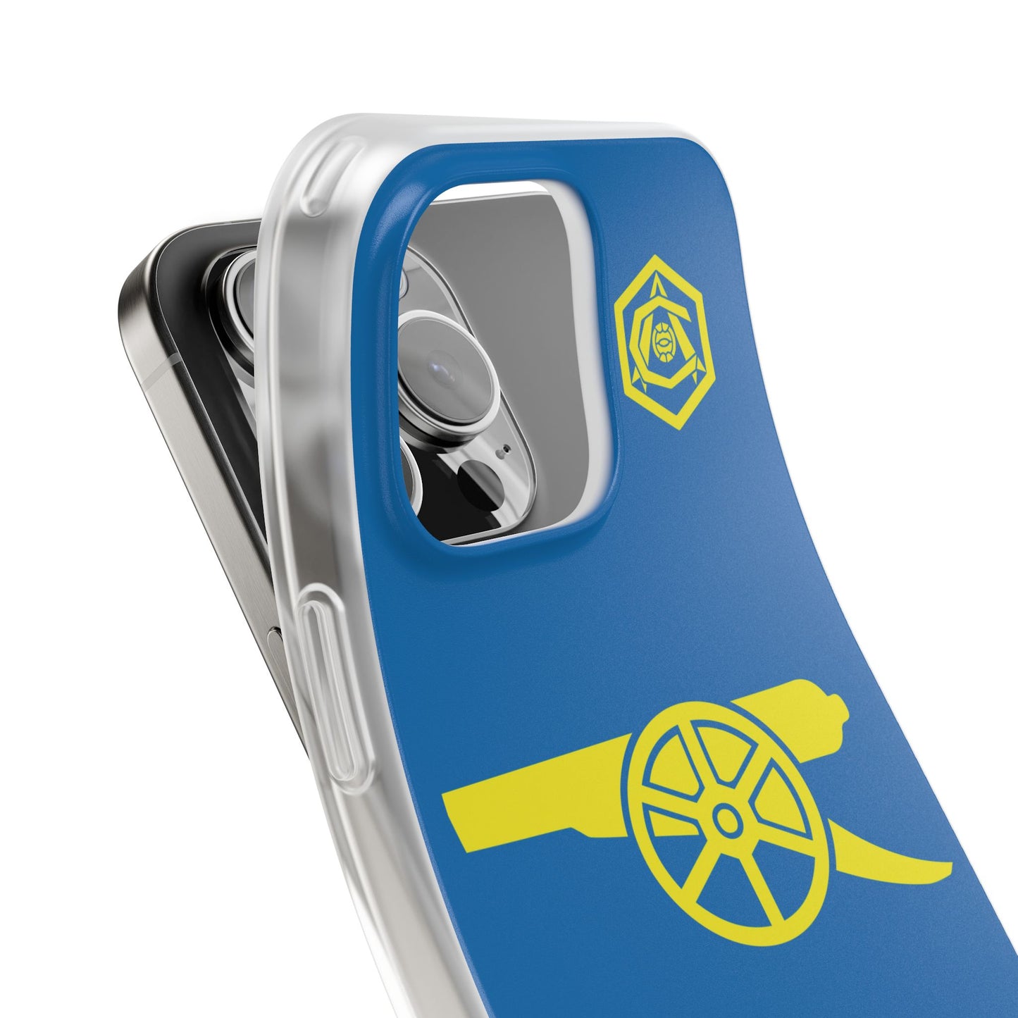 Arsenal Cannon & Monogram Blue iPhone Flexi Case - iPhone 16, 15, 14. Plus/Pro/Pro Max