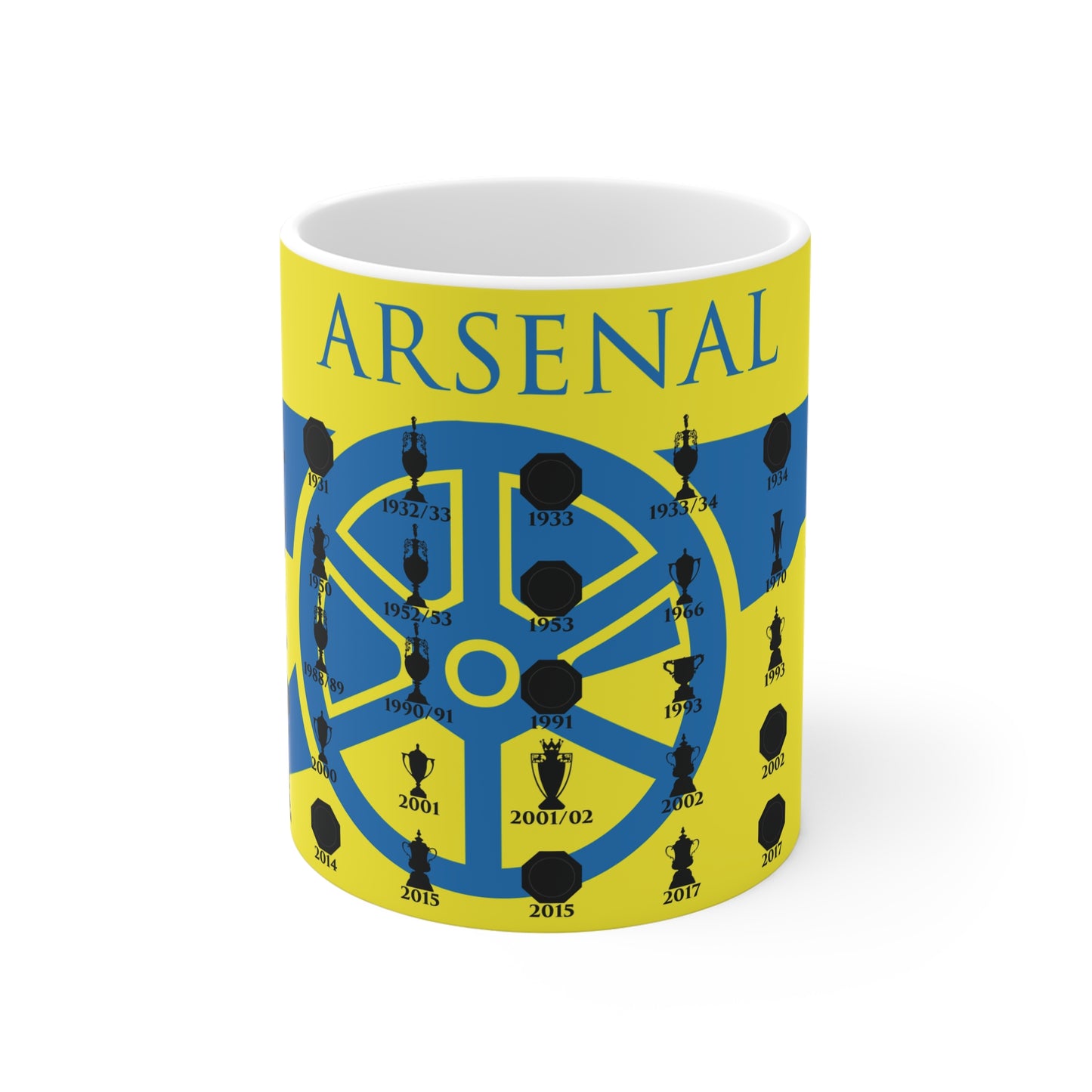 Arsenal Trophies Collection & Cannon Mug - Yellow