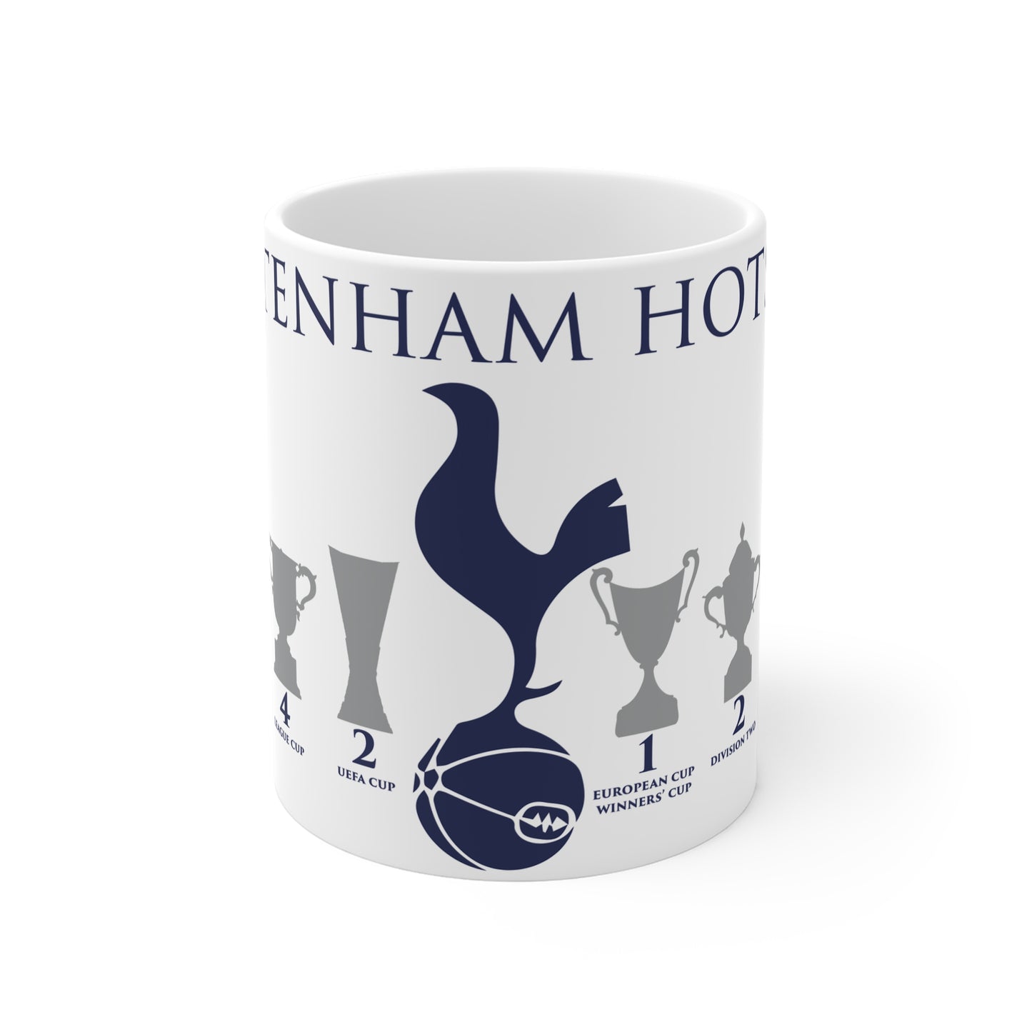 Tottenham Hotspur Trophies & Cockerel Mug - White