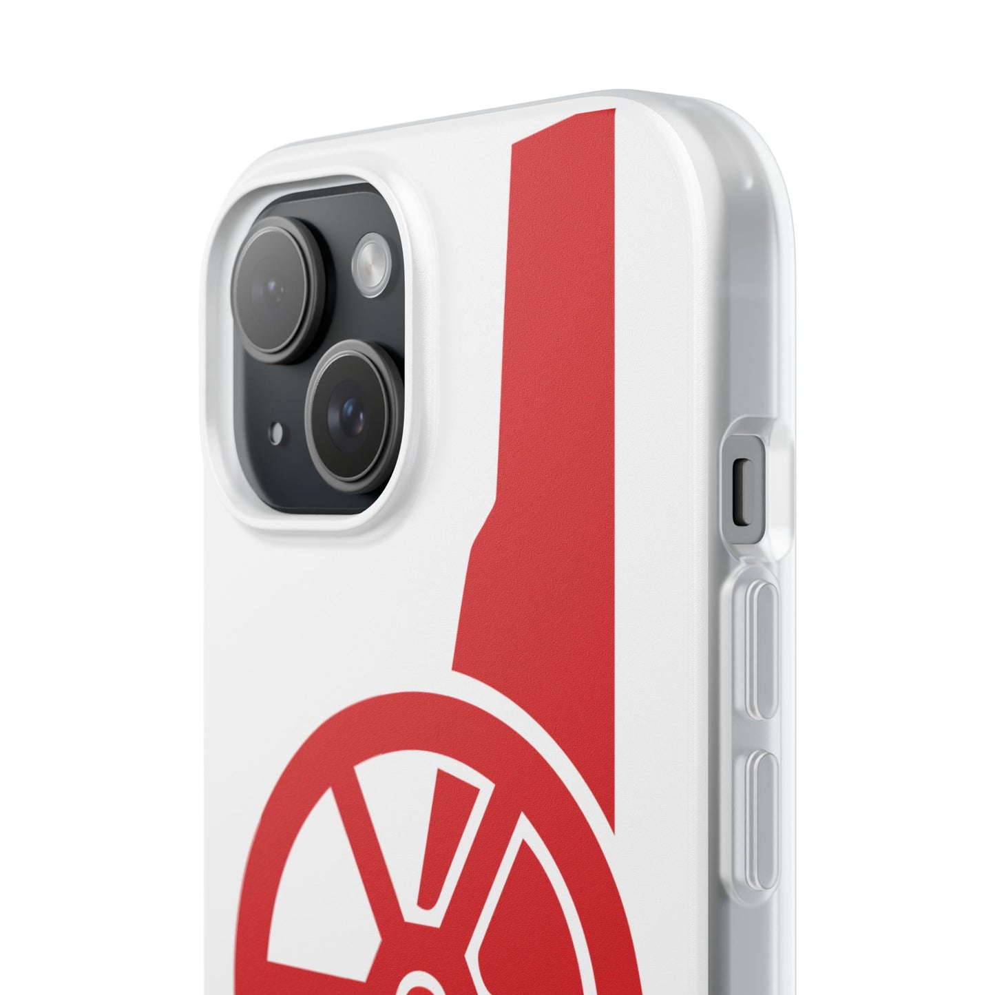 Arsenal Cannon White iPhone Flexi Case - iPhone 16, 15, 14, Plus/Pro/Pro Max