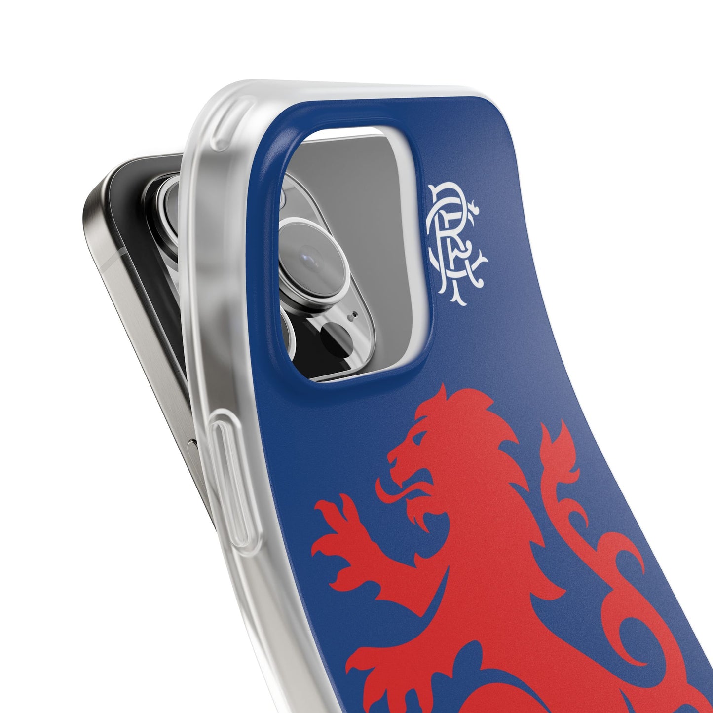 Rangers Lion & Monogram Blue iPhone Flexi Case - iPhone 16, 15, 14, Plus/Pro/Pro Max