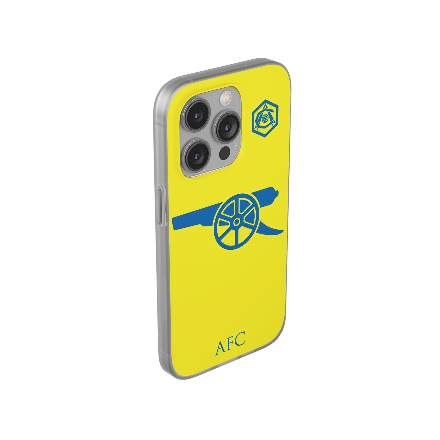 Arsenal Cannon & Monogram Yellow iPhone Flexi Case - iPhone 16, 15, 14, Plus/Pro/Pro Max