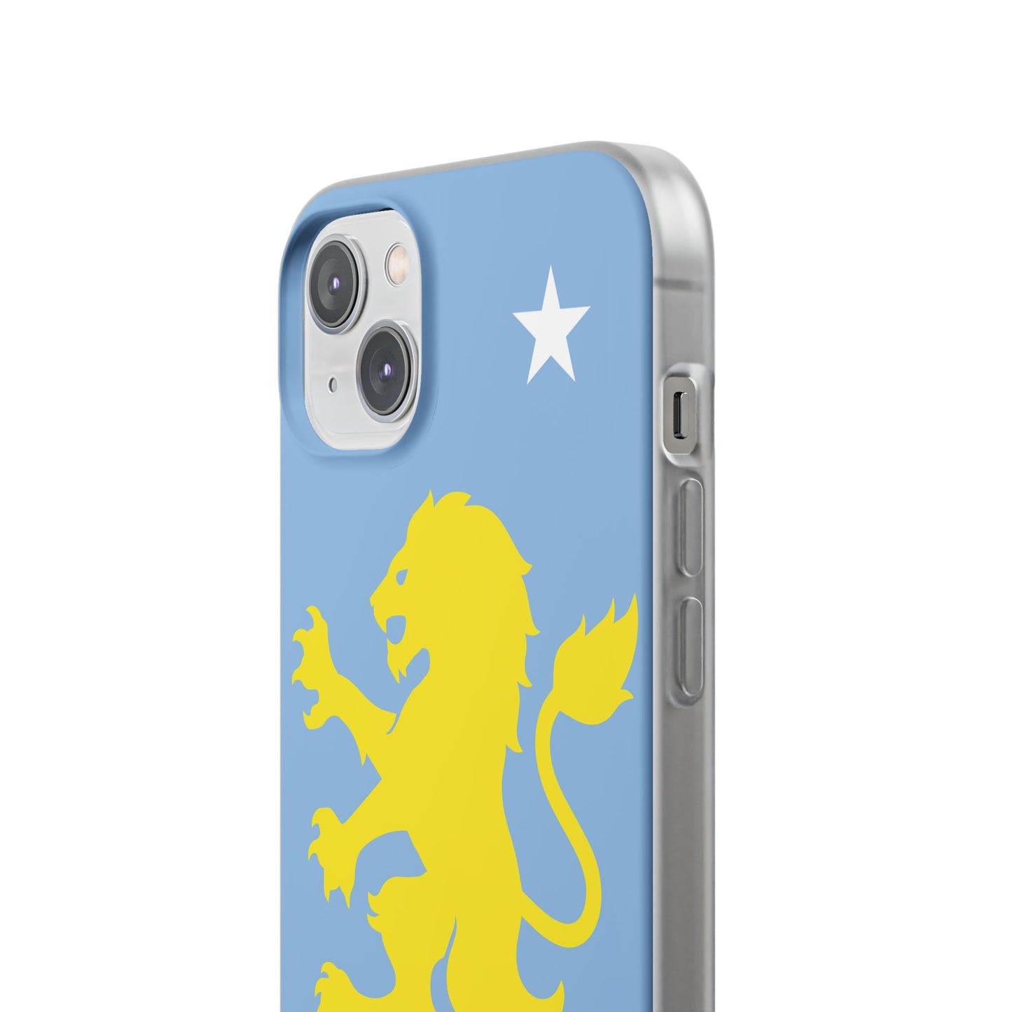 Aston Villa iPhone Flexi Case - iPhone 16, 15, 14, Plus/Pro/Pro Max - Blue, Yellow Lion