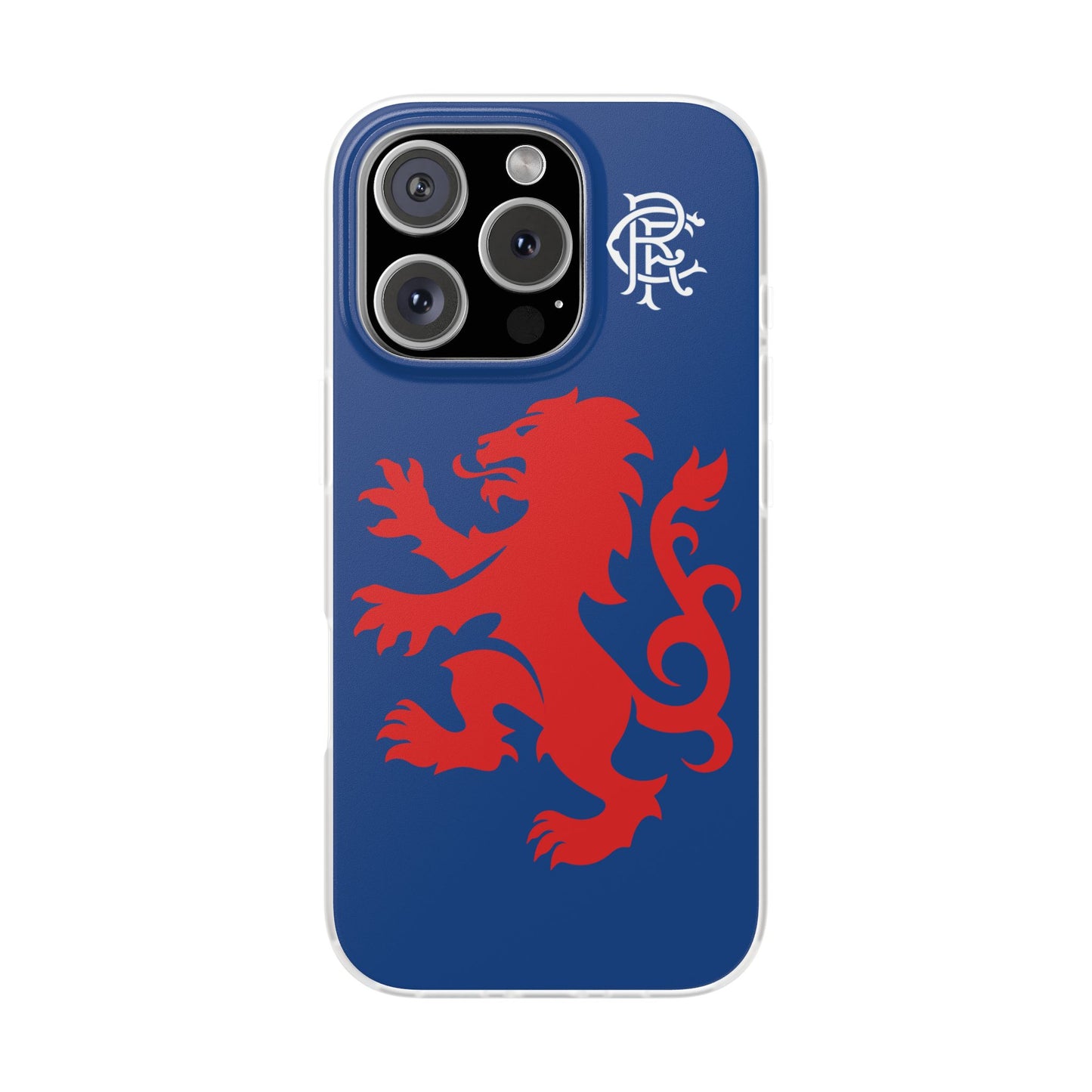 Rangers Lion & Monogram Blue iPhone Flexi Case - iPhone 16, 15, 14, Plus/Pro/Pro Max