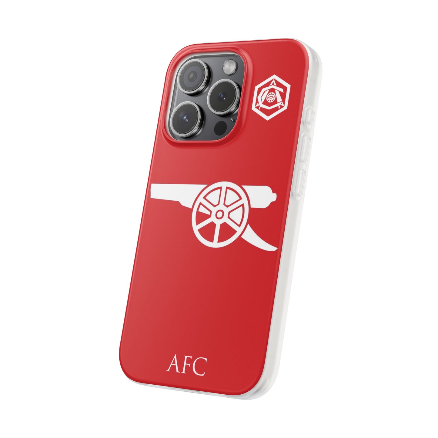 Arsenal Cannon & Monogram Red iPhone Flexi Case - iPhone 16, 15, 14, Plus/Pro/Pro Max