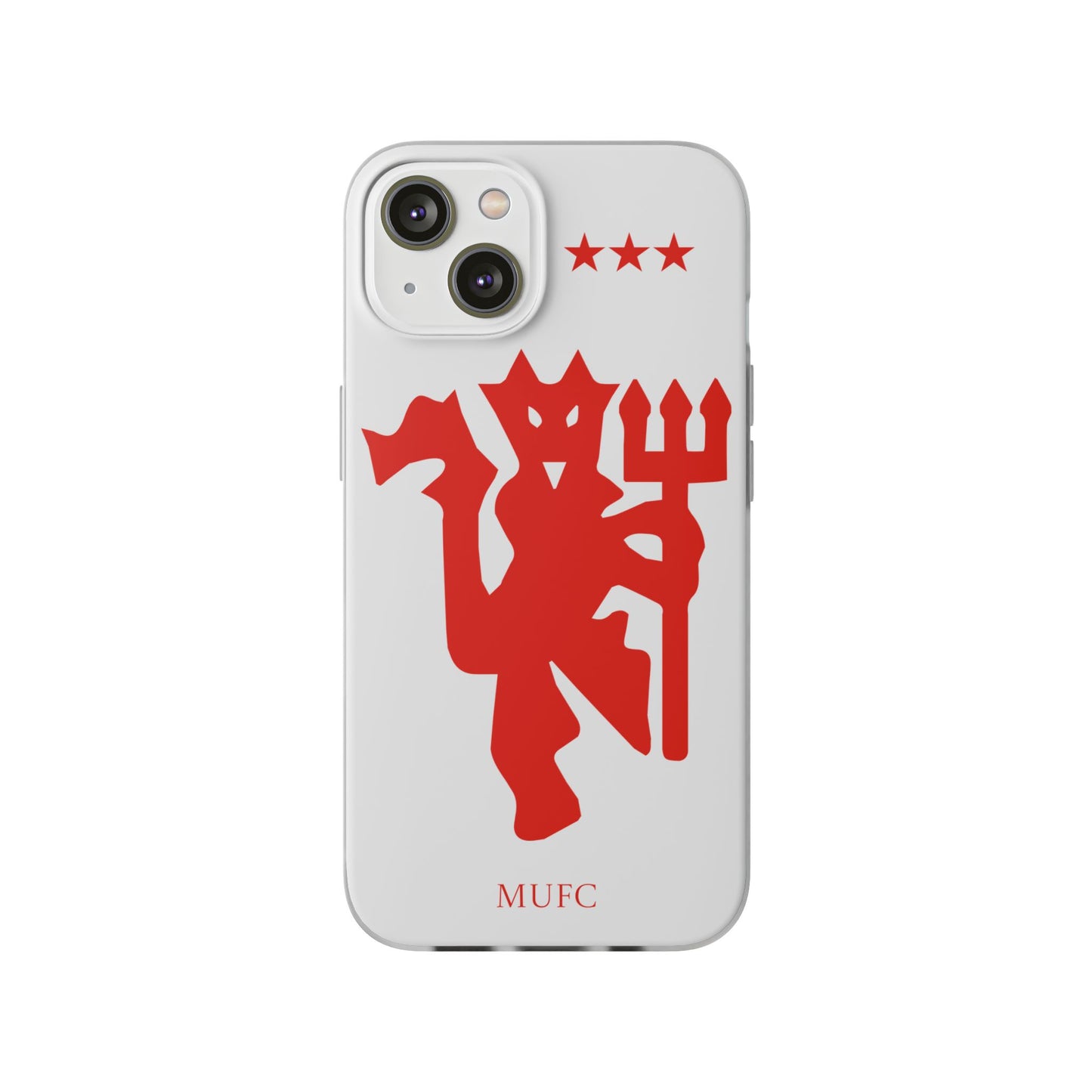 Manchester United iPhone Flexi Case - iPhone 16, 15, 14, Plus/Pro/Pro Max - White