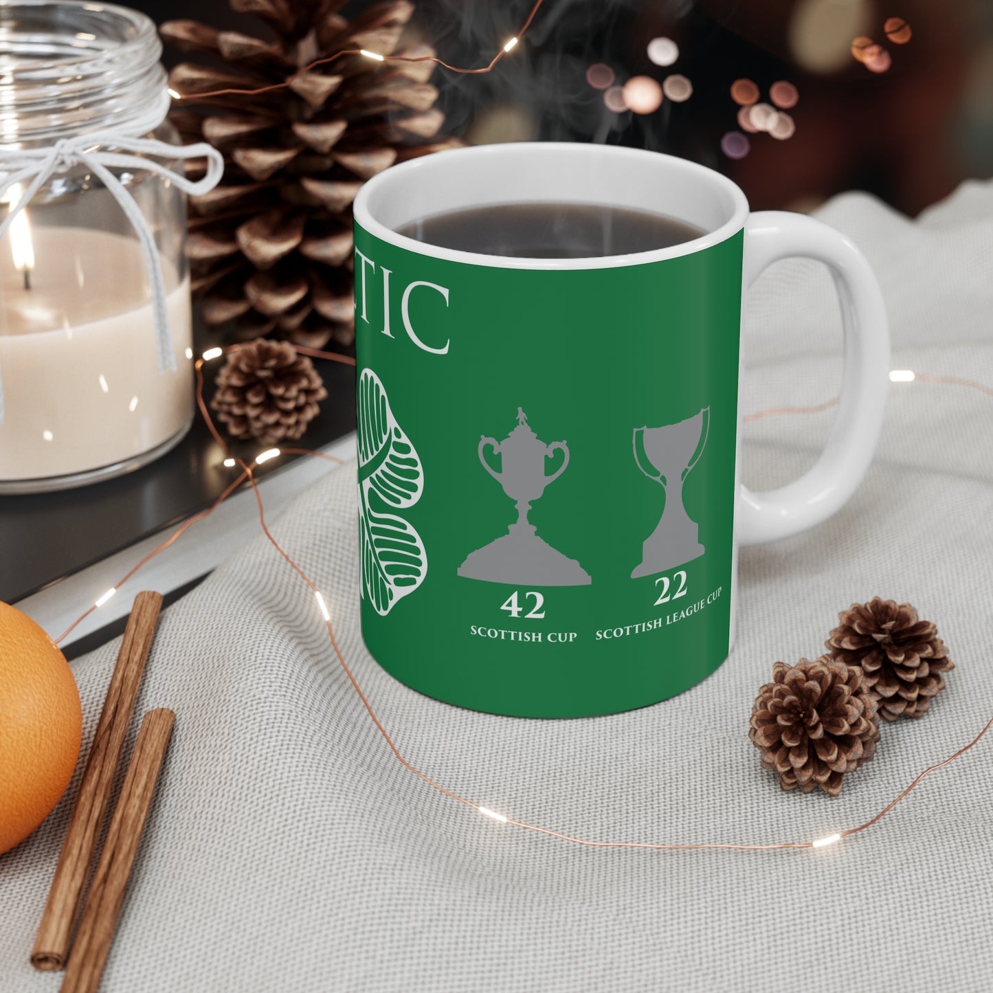 Celtic Trophies & Clover Mug - Green