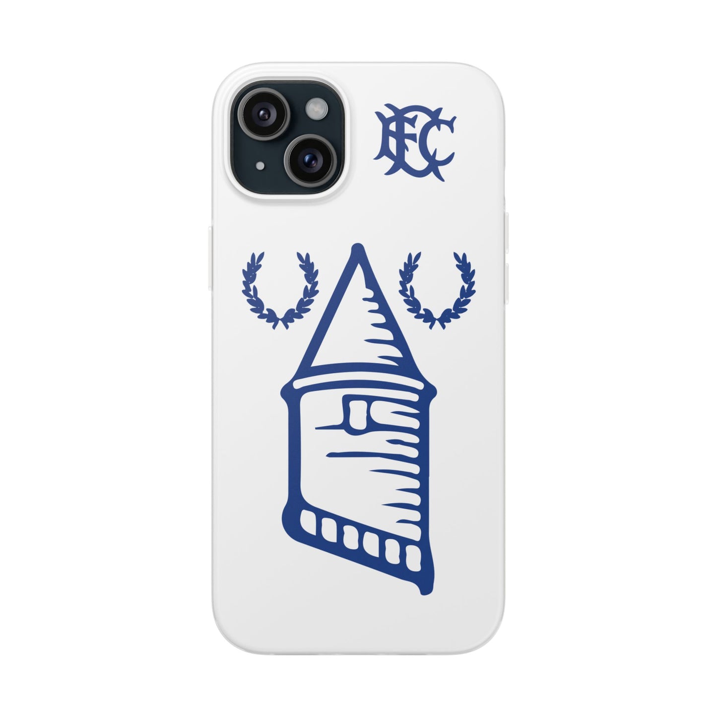 Everton Tower & Monogram White iPhone Flexi Case - iPhone 16, 15, 14 Plus/Pro/Pro Max