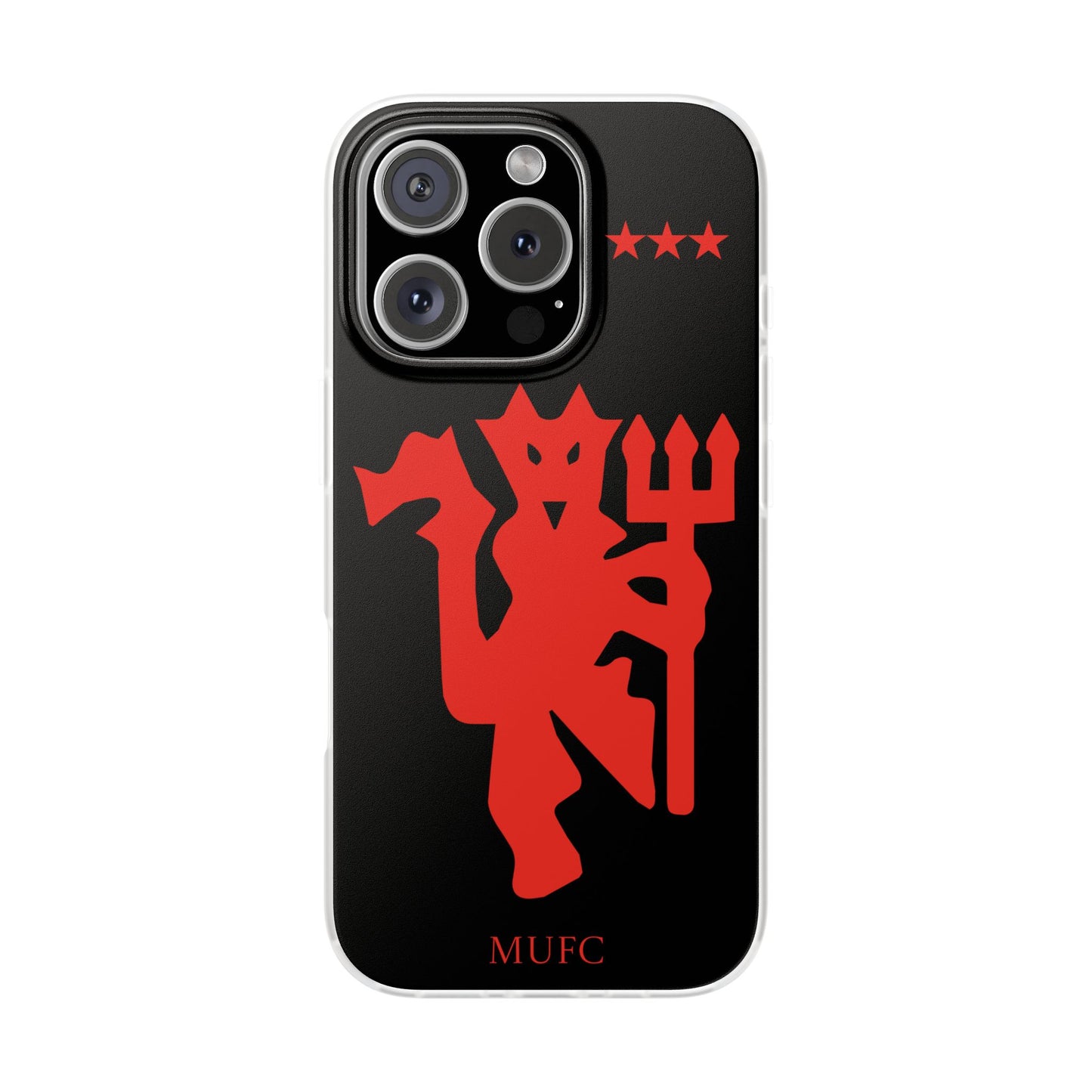 Manchester United iPhone Flexi Case - iPhone 16, 15, 14, Plus/Pro/Pro Max - Black