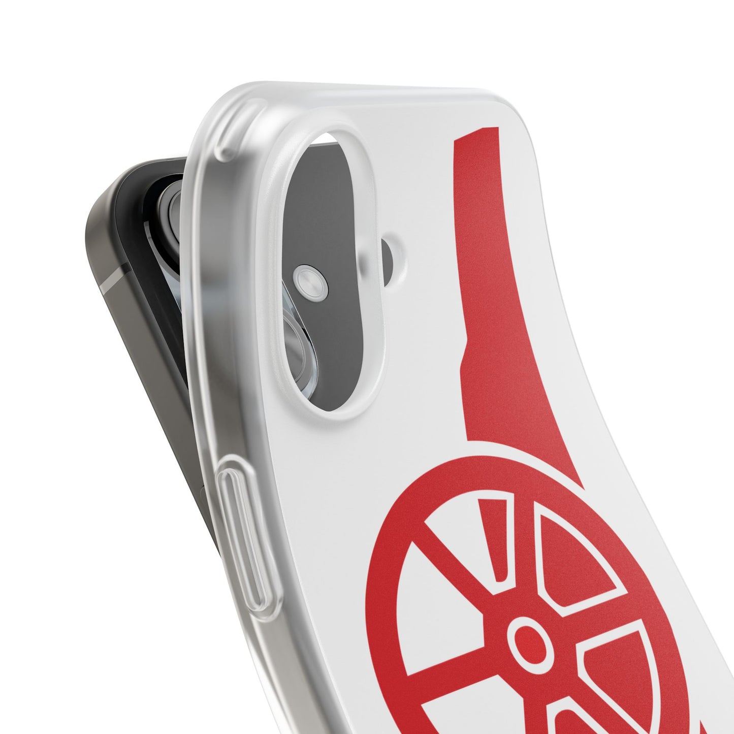 Arsenal Cannon White iPhone Flexi Case - iPhone 16, 15, 14, Plus/Pro/Pro Max