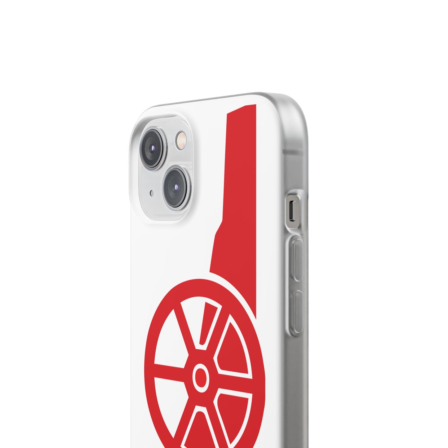 Arsenal Cannon White iPhone Flexi Case - iPhone 16, 15, 14, Plus/Pro/Pro Max