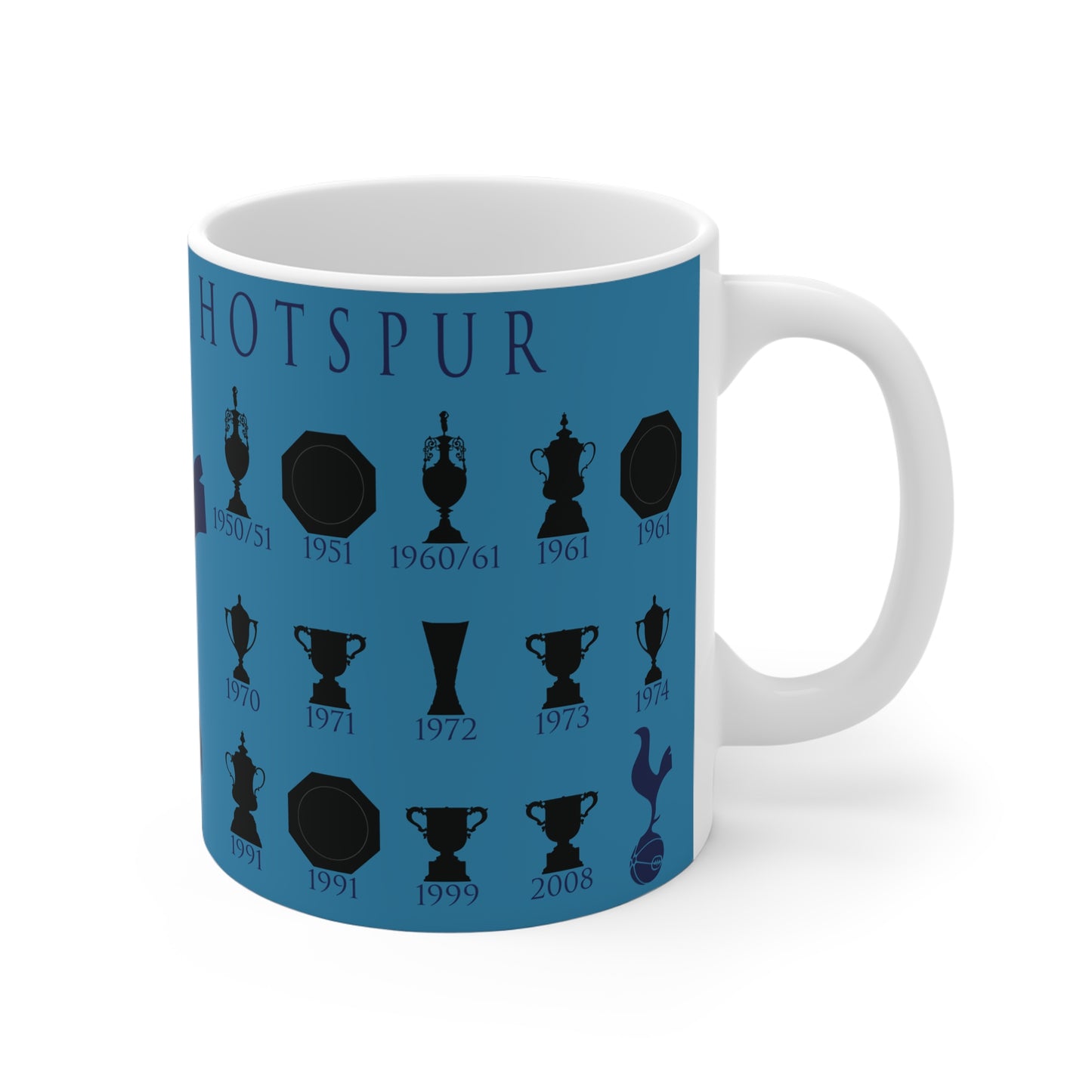 Tottenham Hotspur Trophies Collection & Cockerel Mug - Cyan