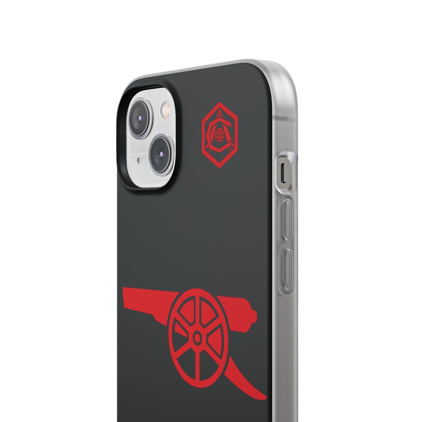 Arsenal Cannon & Monogram Black iPhone Flexi Case - iPhone 16, 15, 14, Plus/Pro/Pro Max