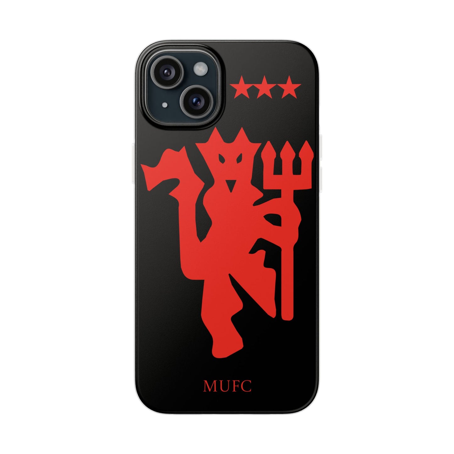 Manchester United iPhone Flexi Case - iPhone 16, 15, 14, Plus/Pro/Pro Max - Black