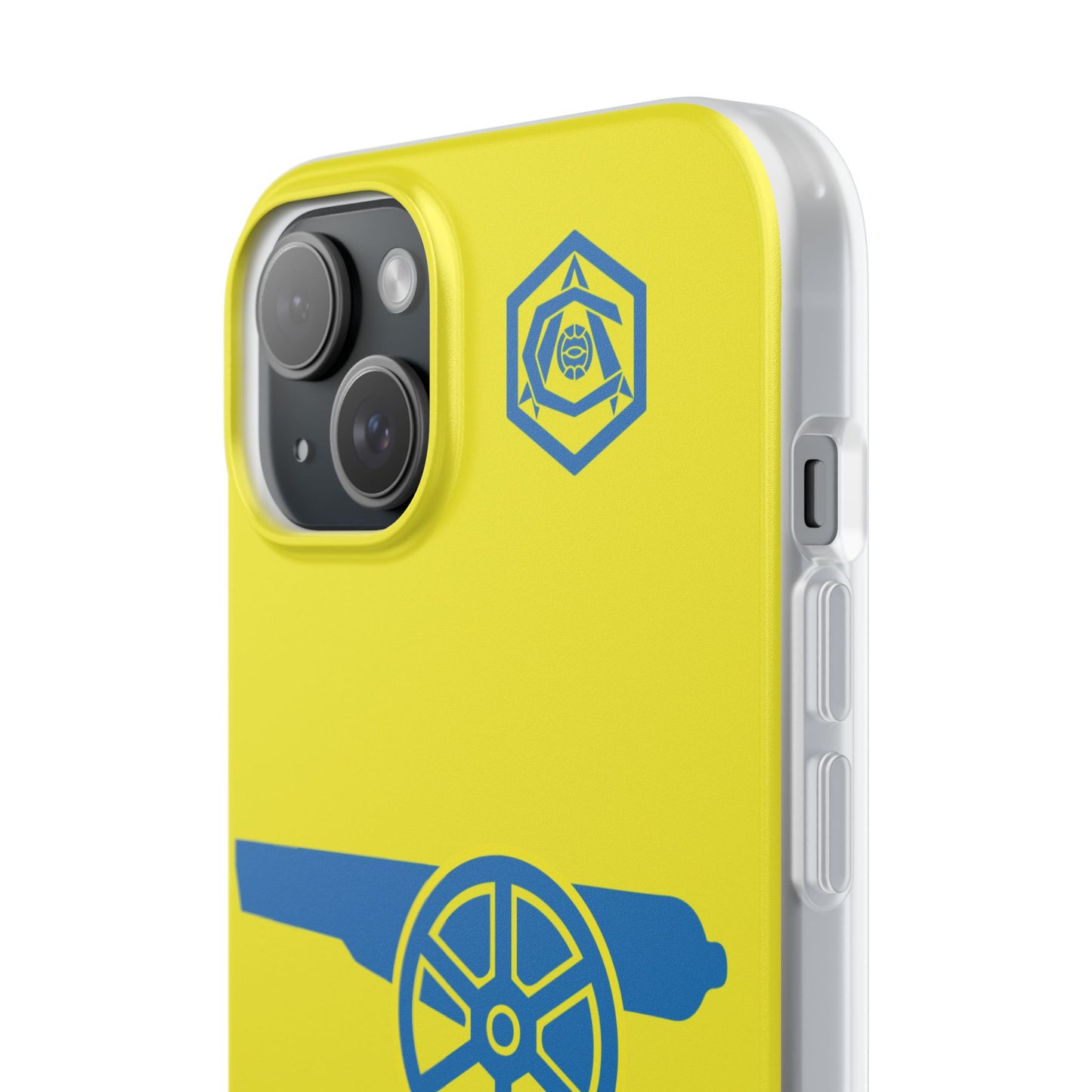 Arsenal Cannon & Monogram Yellow iPhone Flexi Case - iPhone 16, 15, 14, Plus/Pro/Pro Max